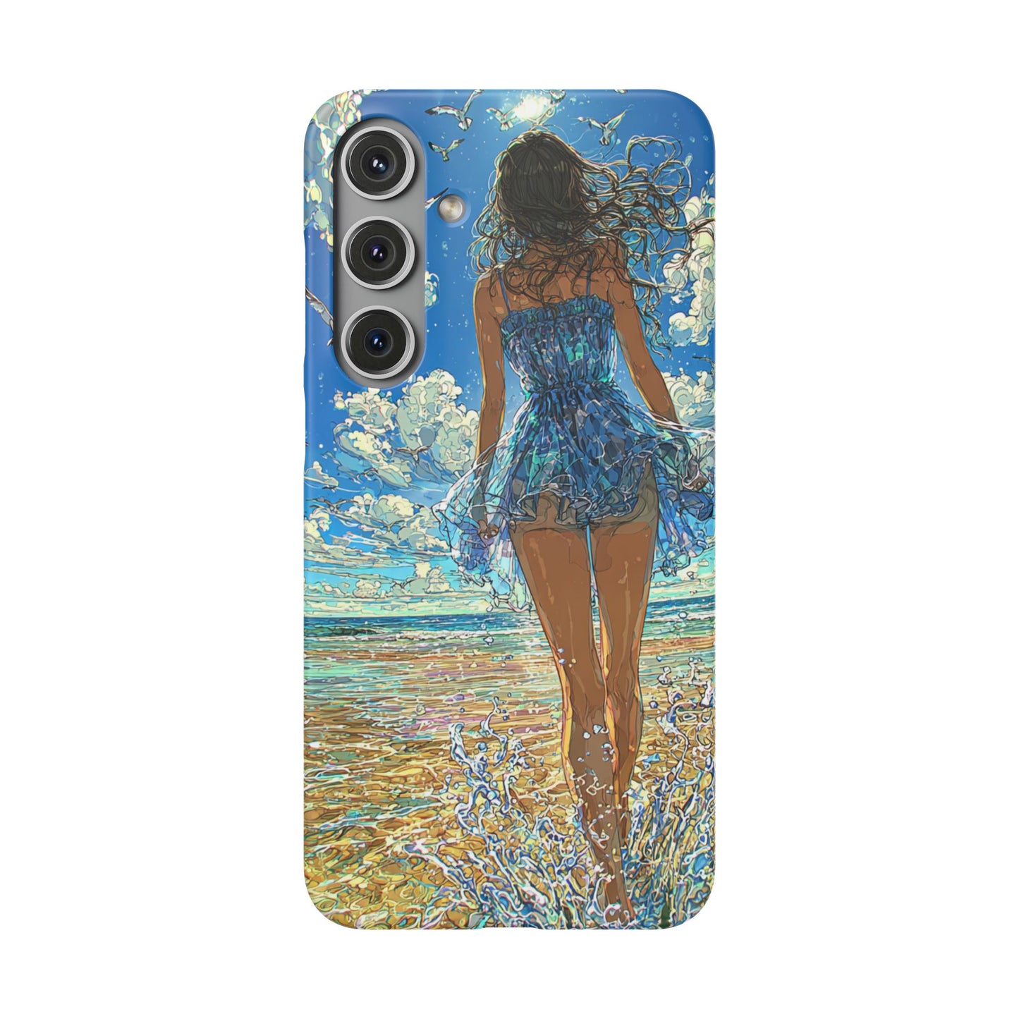 Summer Breeze Snap Case, Ocean Art Phone Cover, Beach Vibes Cell Case, Gift for Her, Custom Phone Accessory