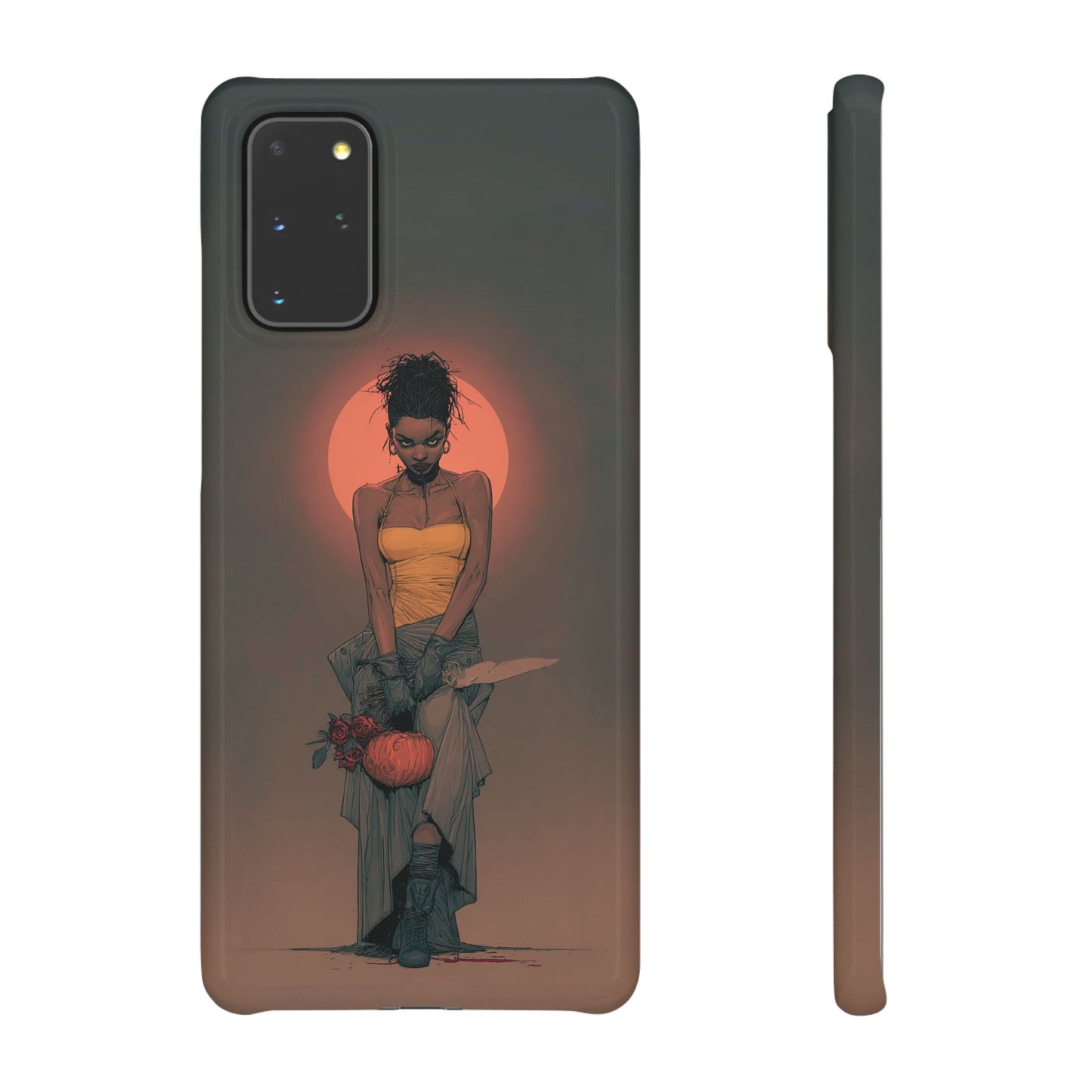 Creepy Vampire Girl Snap Case, Halloween Style iPhone Samsung Cover, Spooky Gothic Phone Accessories, Scary Horror Character Device