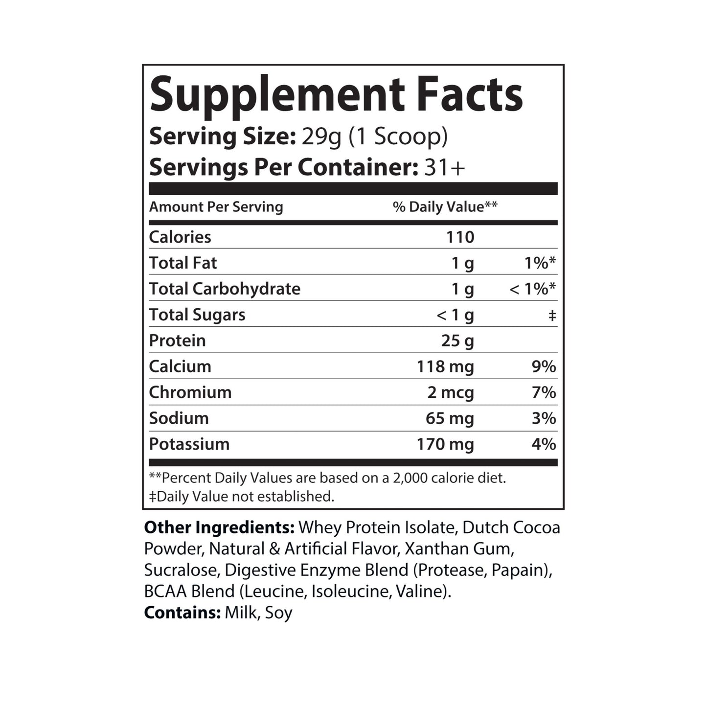 Protein Supplement - Chocolate - Muscle Growth & Recovery - Whey Isolate - 907g