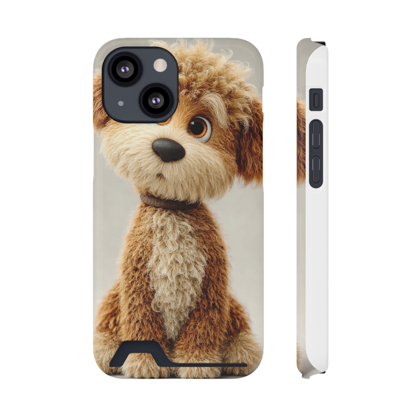 Cute Dog Phone Case With Card Holder, Pet Lover Gift, Stylish Phone Accessory, Dog-Themed Phone Cover, Animal Aesthetic
