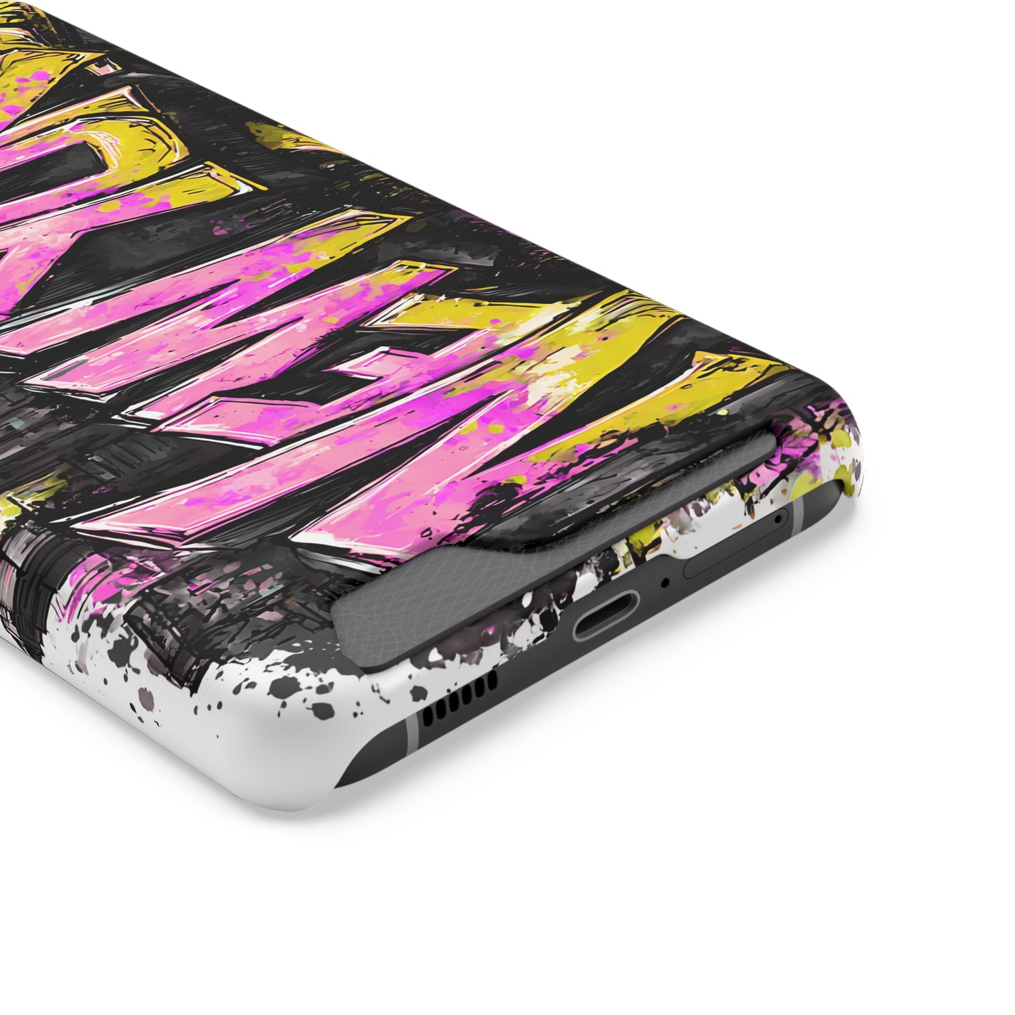 Urban Graffiti Phone Case with Card Holder, NY Street Art Phone Protection, Trendy Accessory, Gifts for City Lovers, Unique Tech Gift