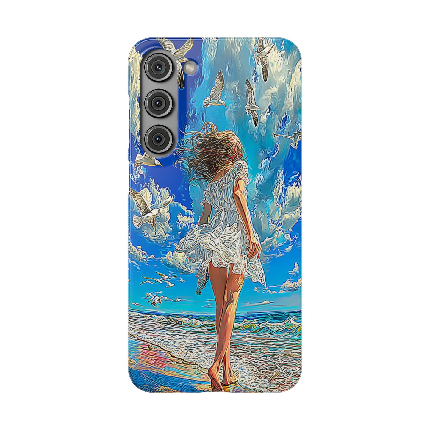 Dreamy Seaside Snap Case, Ocean Waves Phone Cover, Summer Vibe Gift, Cute Aesthetic Accessory, Beach Lover Case