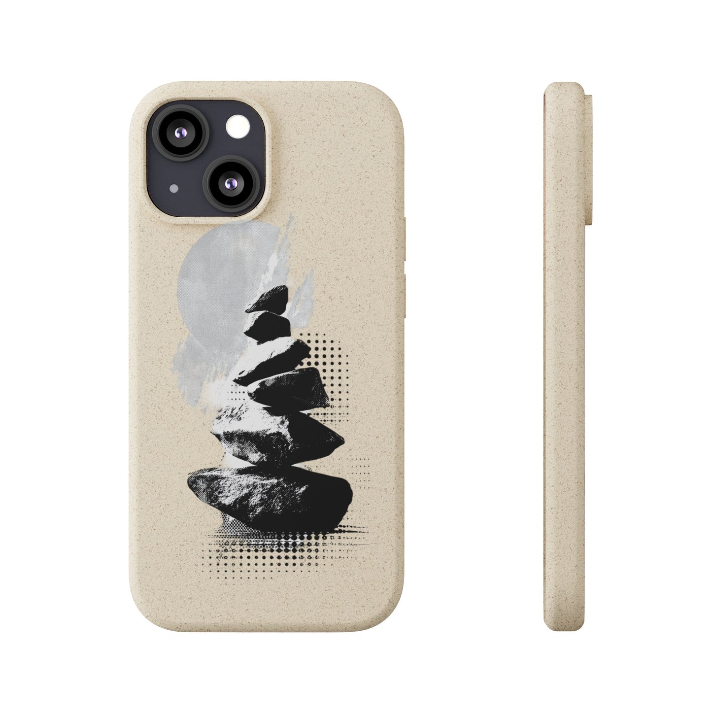 Biodegradable Plastic Free Phone Case Minimalistic Cairn Design Suitable For Iphones And Samsungs