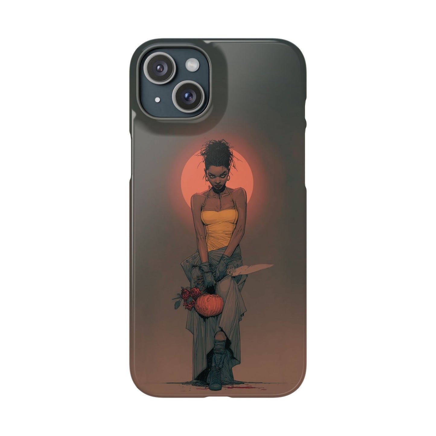 Creepy Vampire Girl Snap Case, Halloween Style iPhone Samsung Cover, Spooky Gothic Phone Accessories, Scary Horror Character Device