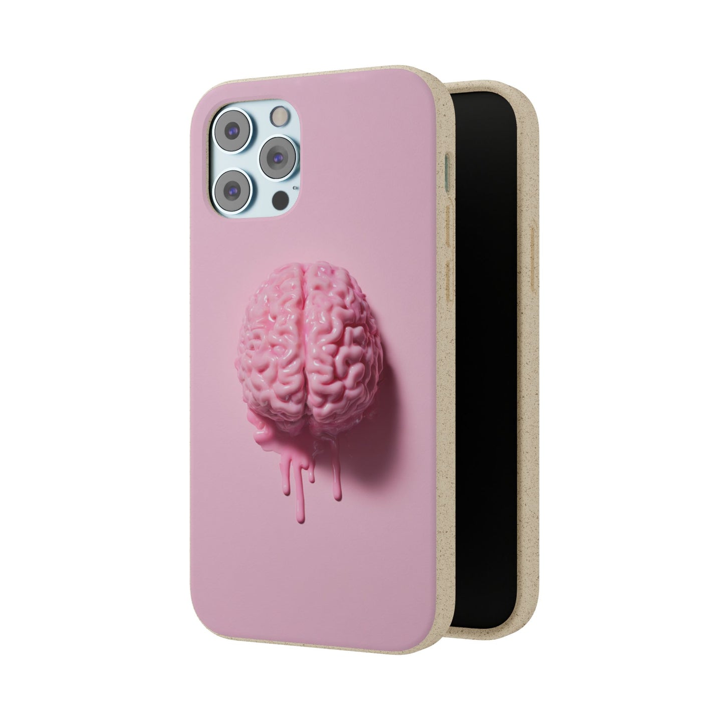 Eco-Friendly Brain Design Phone Case, Biodegradable Phone Cover, Unique Gift for Tech Lovers, Sustainable Accessory, Cute Phone Case