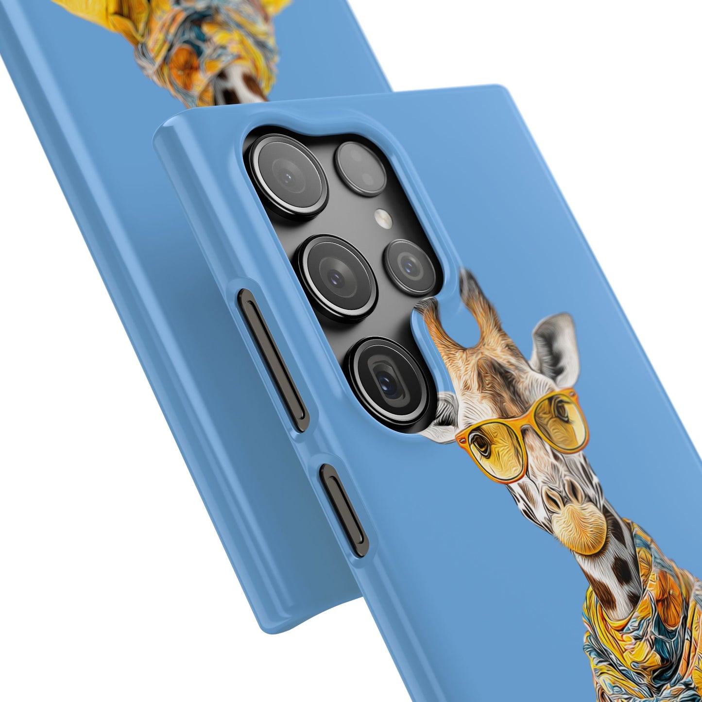 Giraffe Blue Snap Case Phone Cover for Animal Lover Iphone and Samsung models