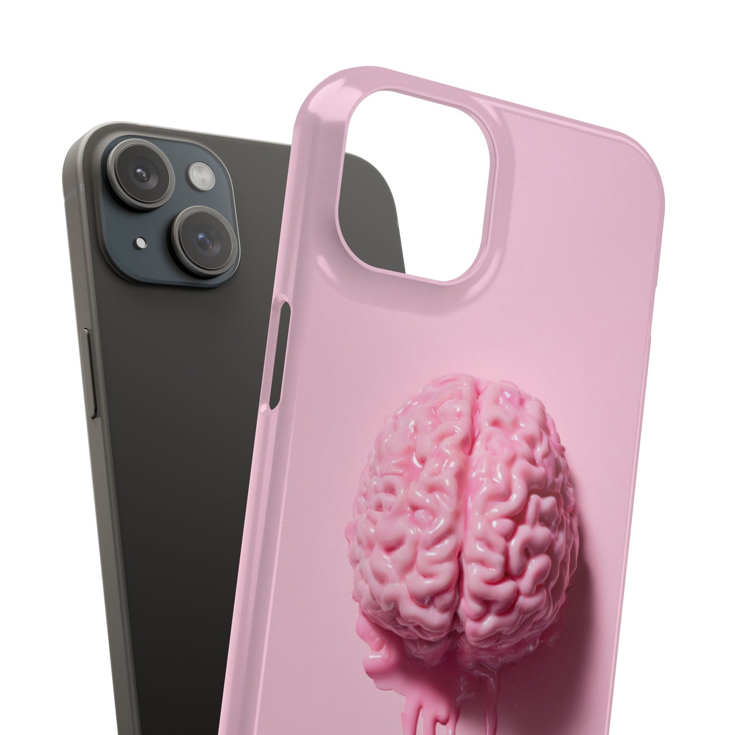 Slim Cases, Brain Design Phone Case With Card Holder, Cute Tech Accessory, Unique Gift for Students, Stylish Phone Protection, Valentine's