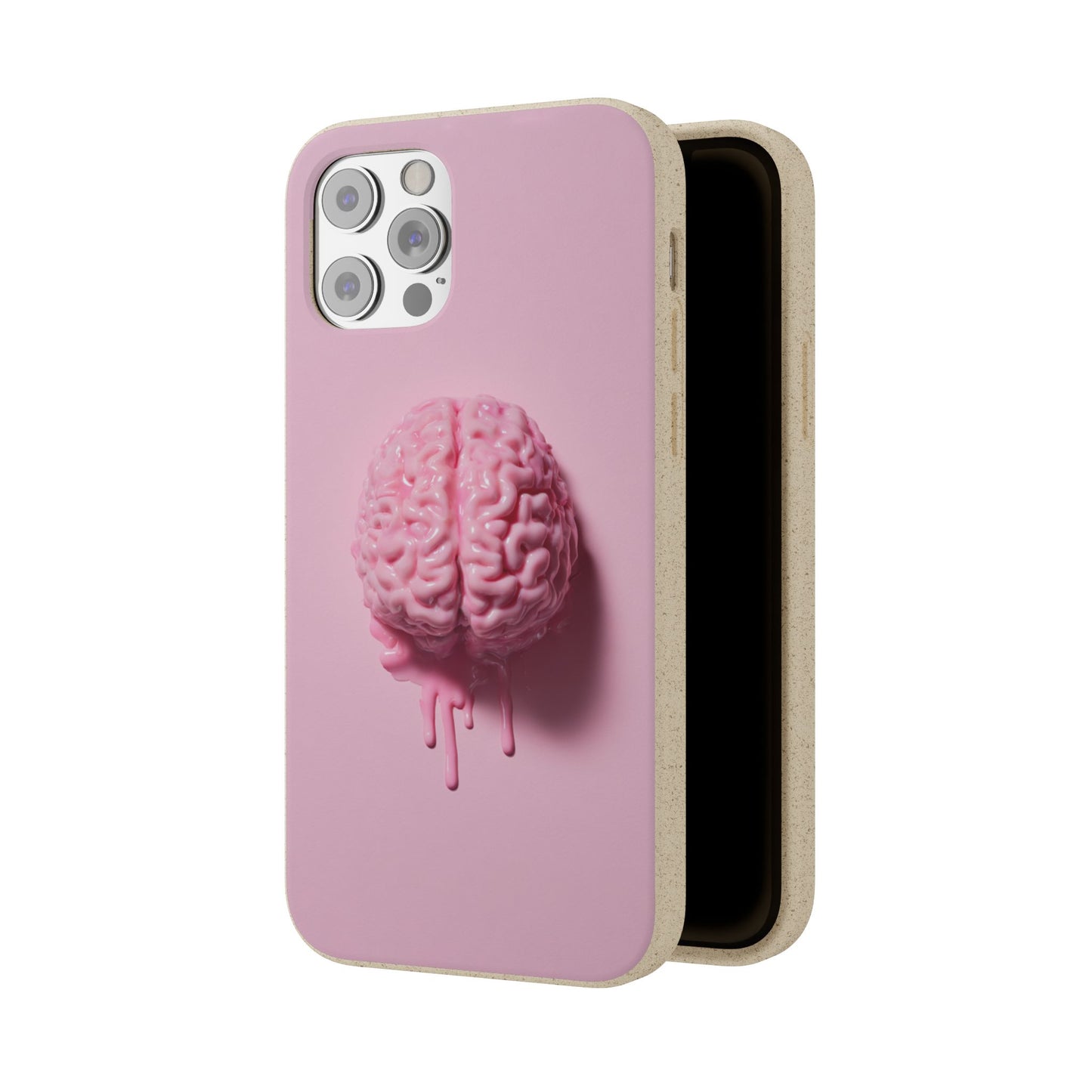 Eco-Friendly Brain Design Phone Case, Biodegradable Phone Cover, Unique Gift for Tech Lovers, Sustainable Accessory, Cute Phone Case