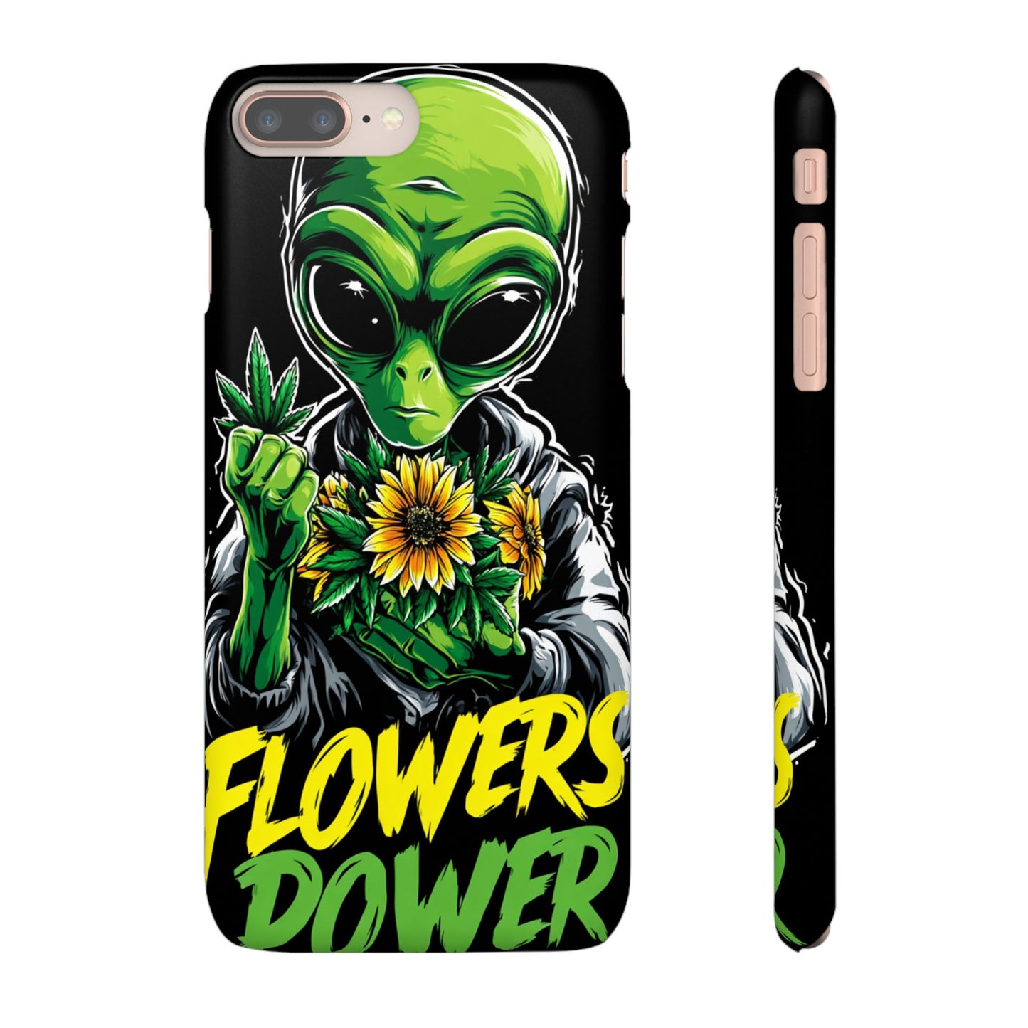 Alien Floral Snap Cases, Fun Phone Case, Gifts for Sci-Fi Lovers, Cute Alien Decor, Unique Tech Accessories