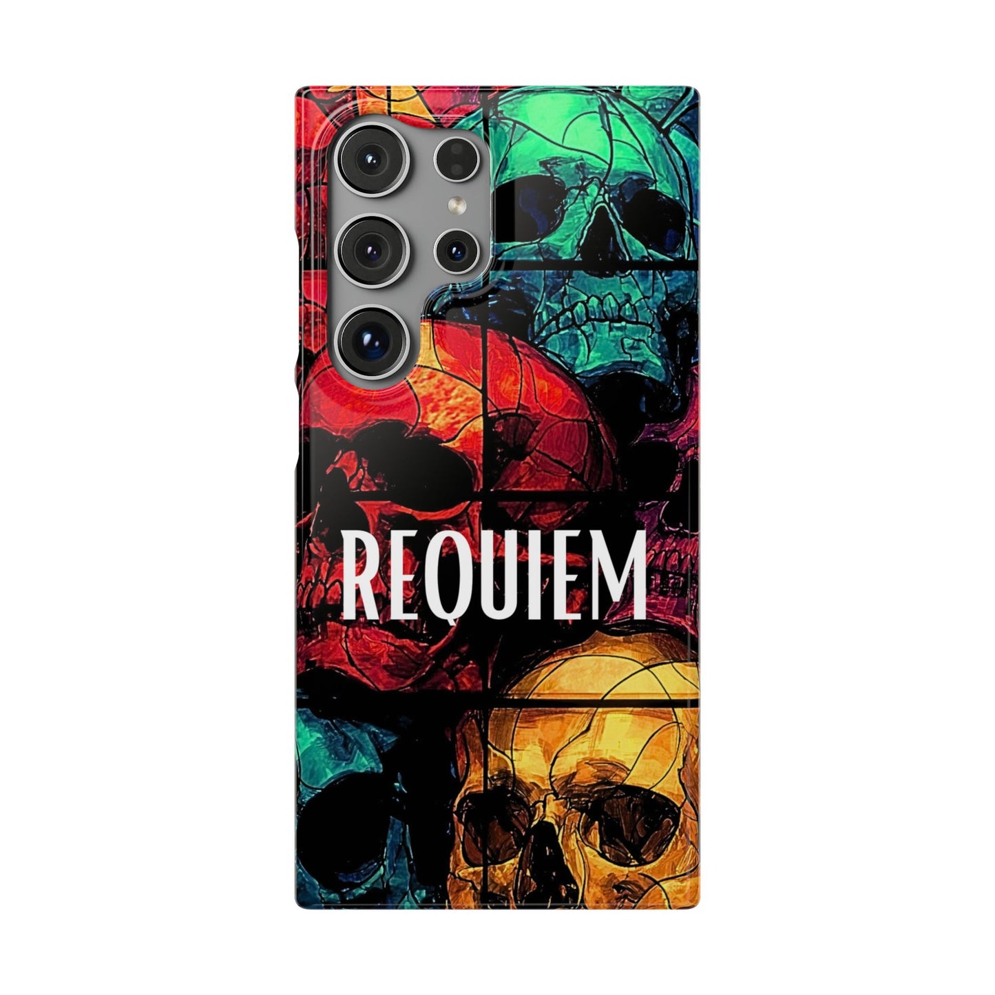 Halloween Custom Requiem Skull Snap Case Phone Cover for iPhone and Samsung