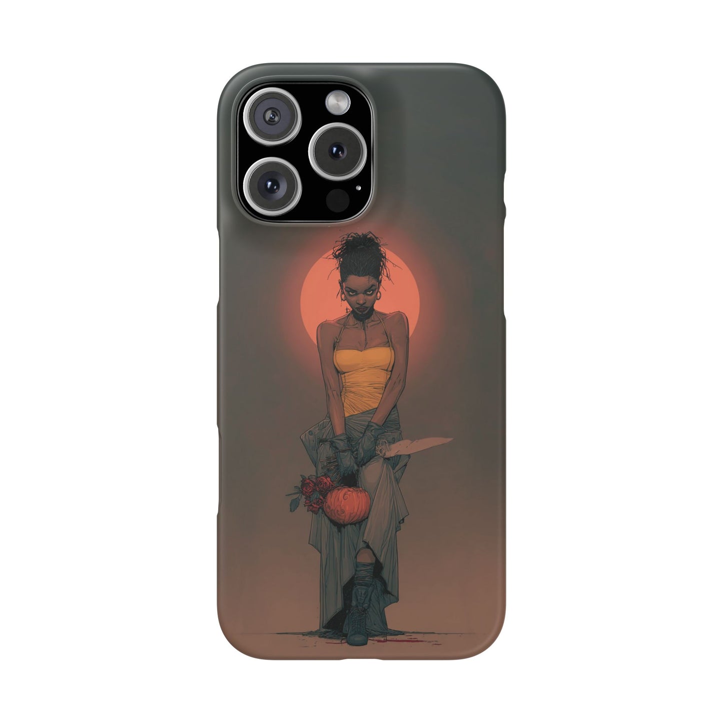 Creepy Vampire Girl Snap Case, Halloween Style iPhone Samsung Cover, Spooky Gothic Phone Accessories, Scary Horror Character Device