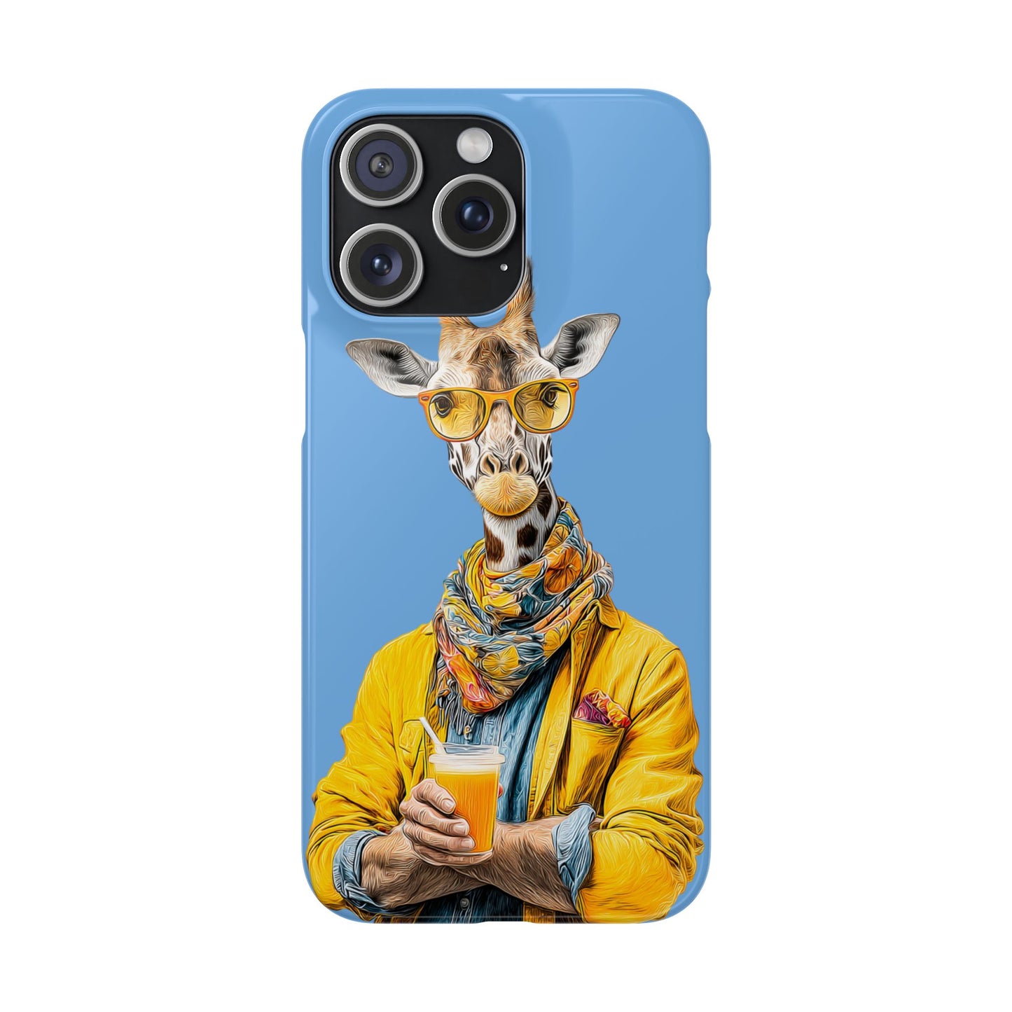 Giraffe Blue Snap Case Phone Cover for Animal Lover Iphone and Samsung models