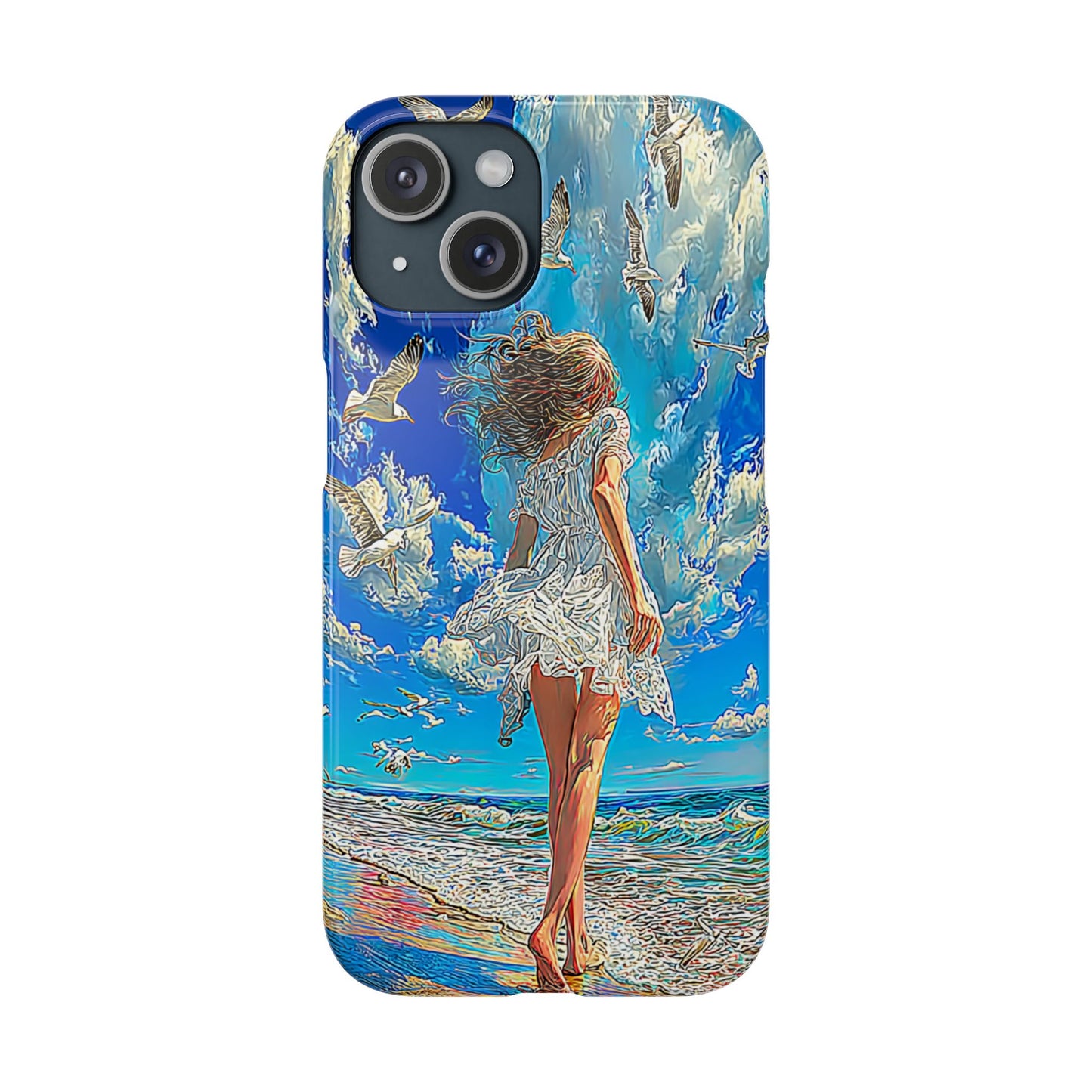 Dreamy Seaside Snap Case, Ocean Waves Phone Cover, Summer Vibe Gift, Cute Aesthetic Accessory, Beach Lover Case