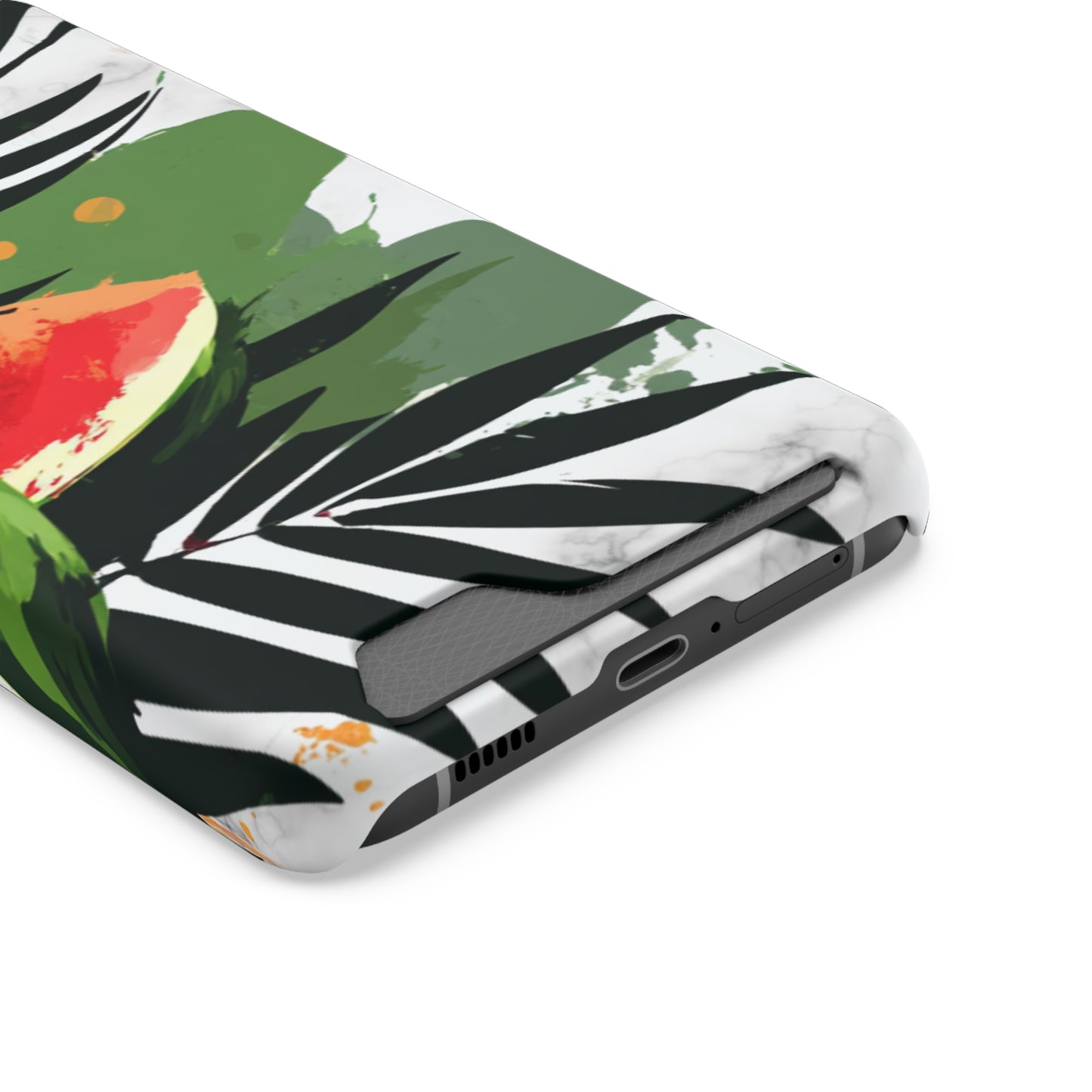 Tropical Phone Case with Card Holder, Floral Smartphone Cover, Summery Accessory, Gift for Beach Lovers, Vacation Essentials