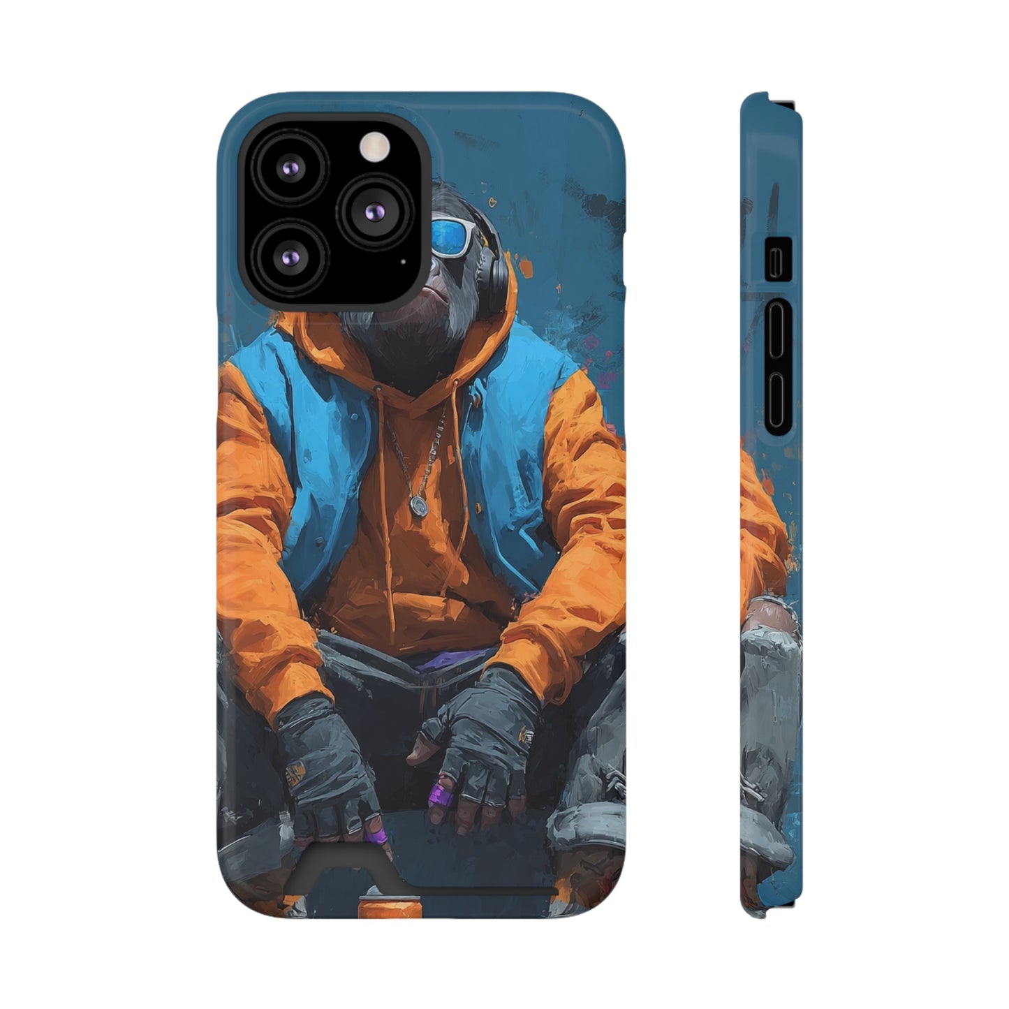 Trendy Phone Case with Card Holder, Stylish Smartphone Protector, Unique Gift for Teens, Graphic Phone Cover, Cool Accessories