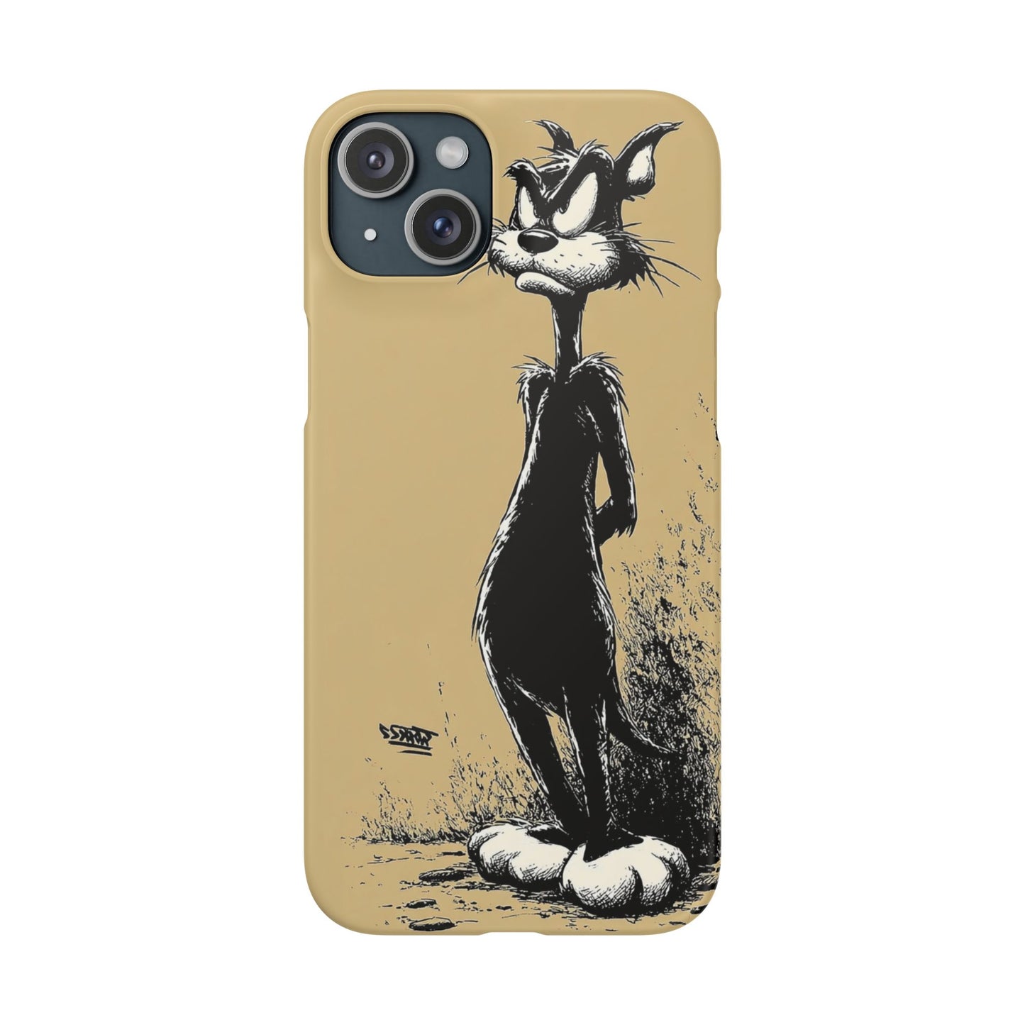 Whimsical Cartoon Snap Case, Fun Phone Cover, Unique Gift for Cat Lovers, Vibrant Art Case, Ideal for Birthdays