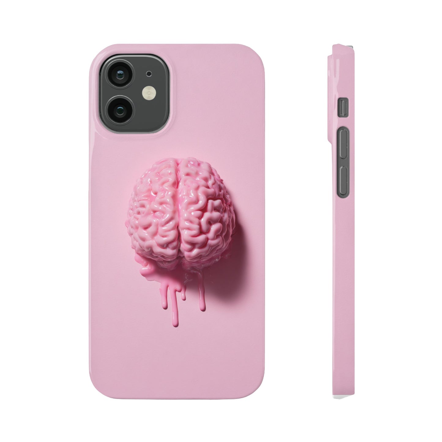 Slim Cases, Brain Design Phone Case With Card Holder, Cute Tech Accessory, Unique Gift for Students, Stylish Phone Protection, Valentine's