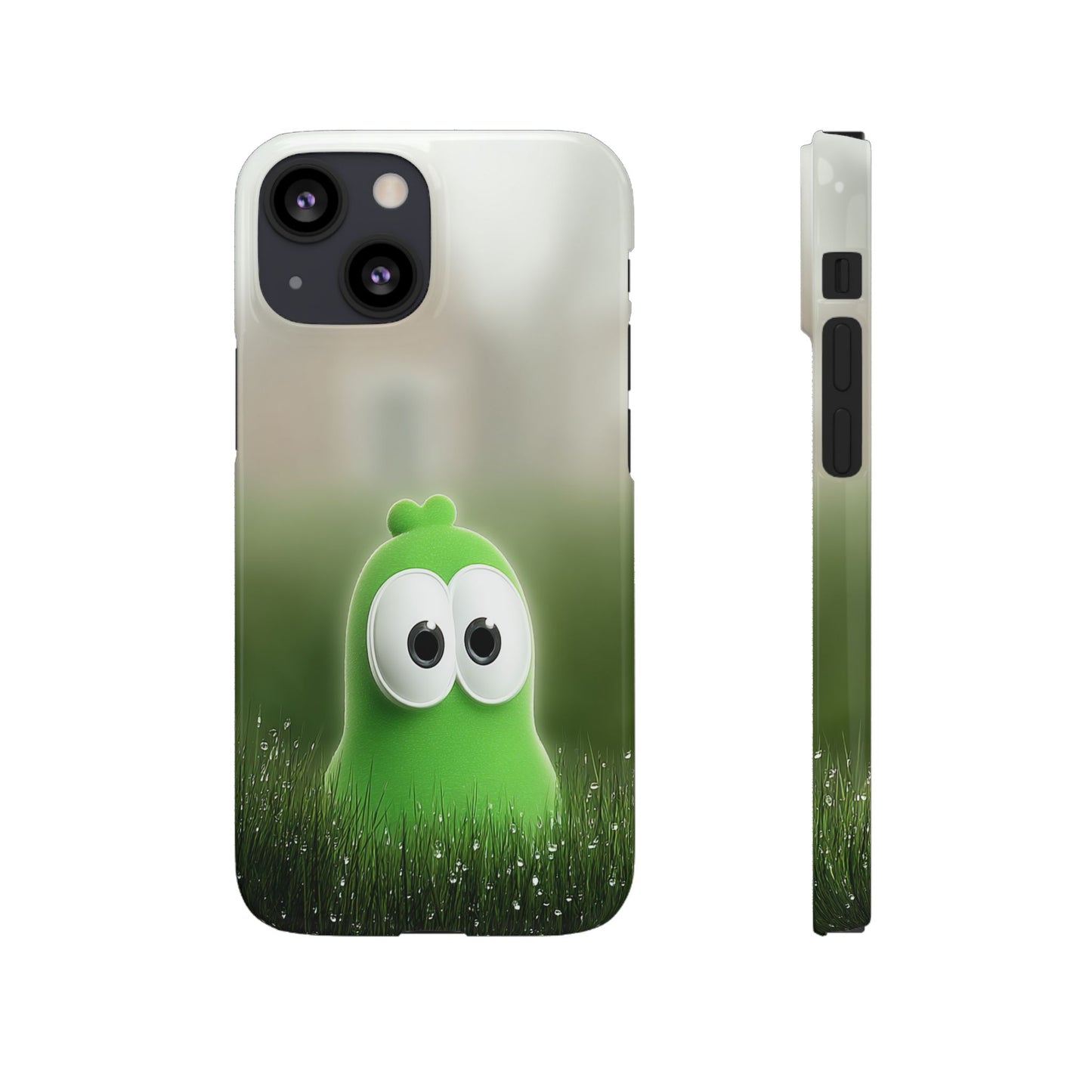 Cute Green Creature Phone Case, Snap Cases, Green Monster Phone Cover, Fun Phone Accessory, Playful Gift for Kids