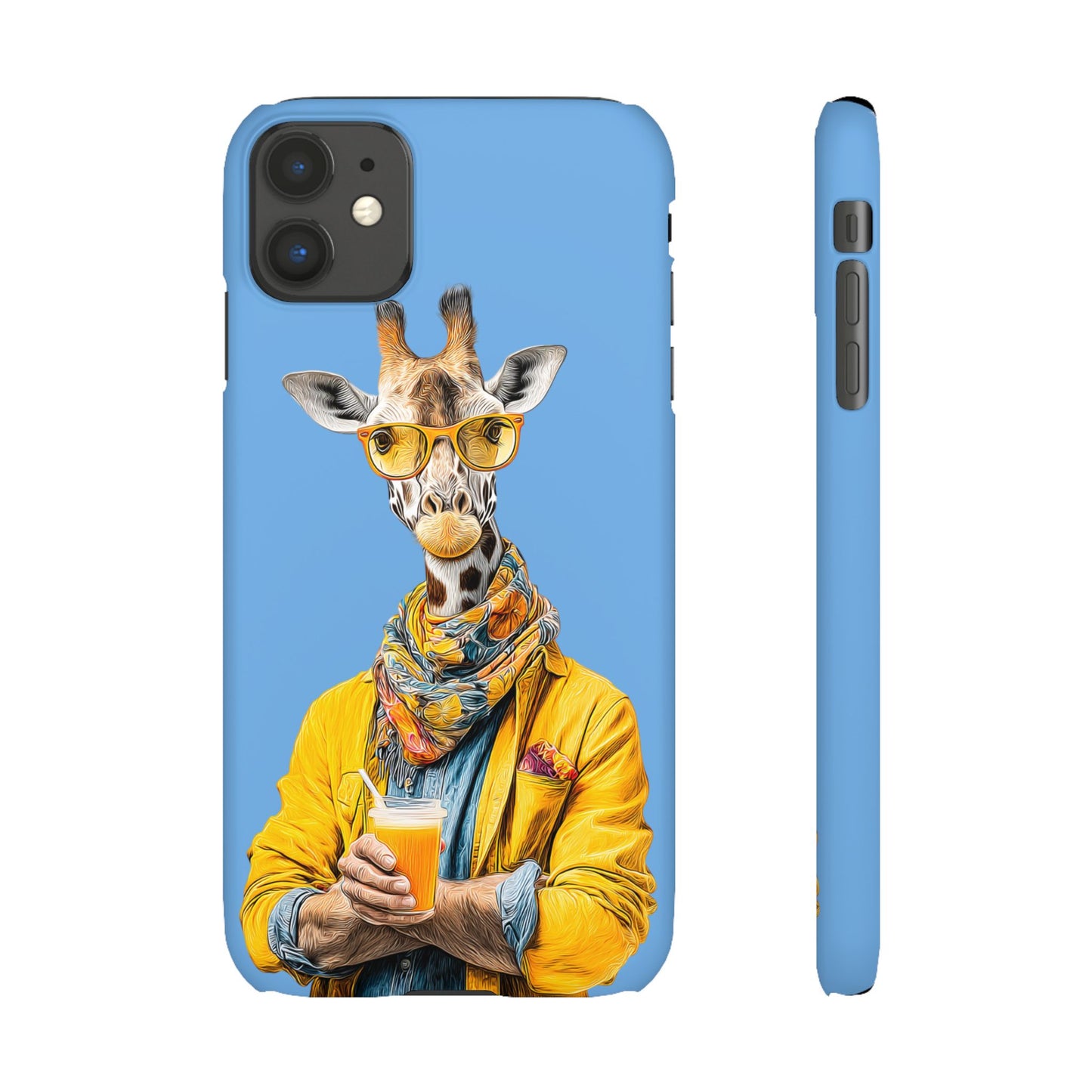 Giraffe Blue Snap Case Phone Cover for Animal Lover Iphone and Samsung models
