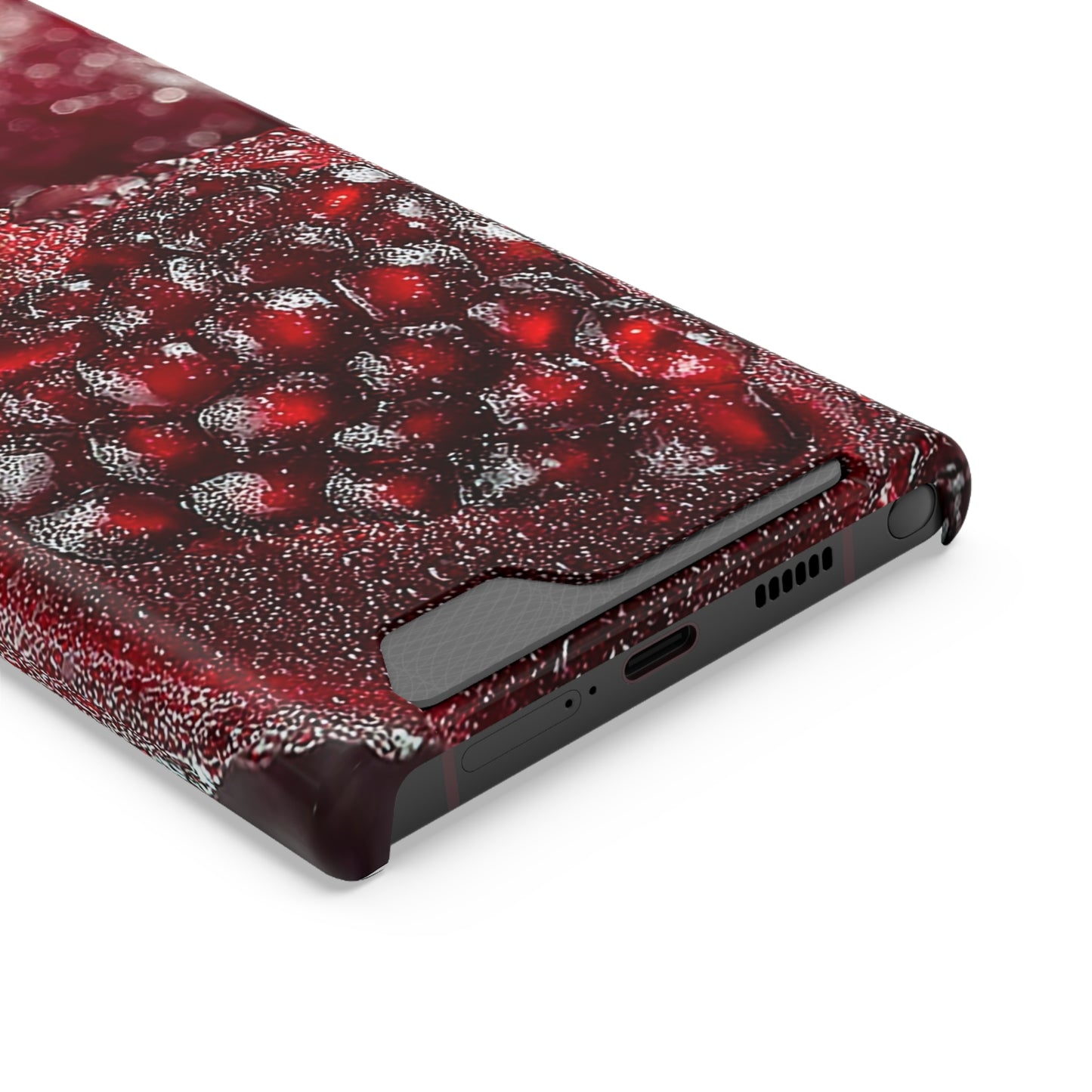 Pomegranate Phone Case with Card Holder, Durable Cover for Vegan Lovers, Fun Gift for Fruit Enthusiasts, Cute Accessory for Everyday Use
