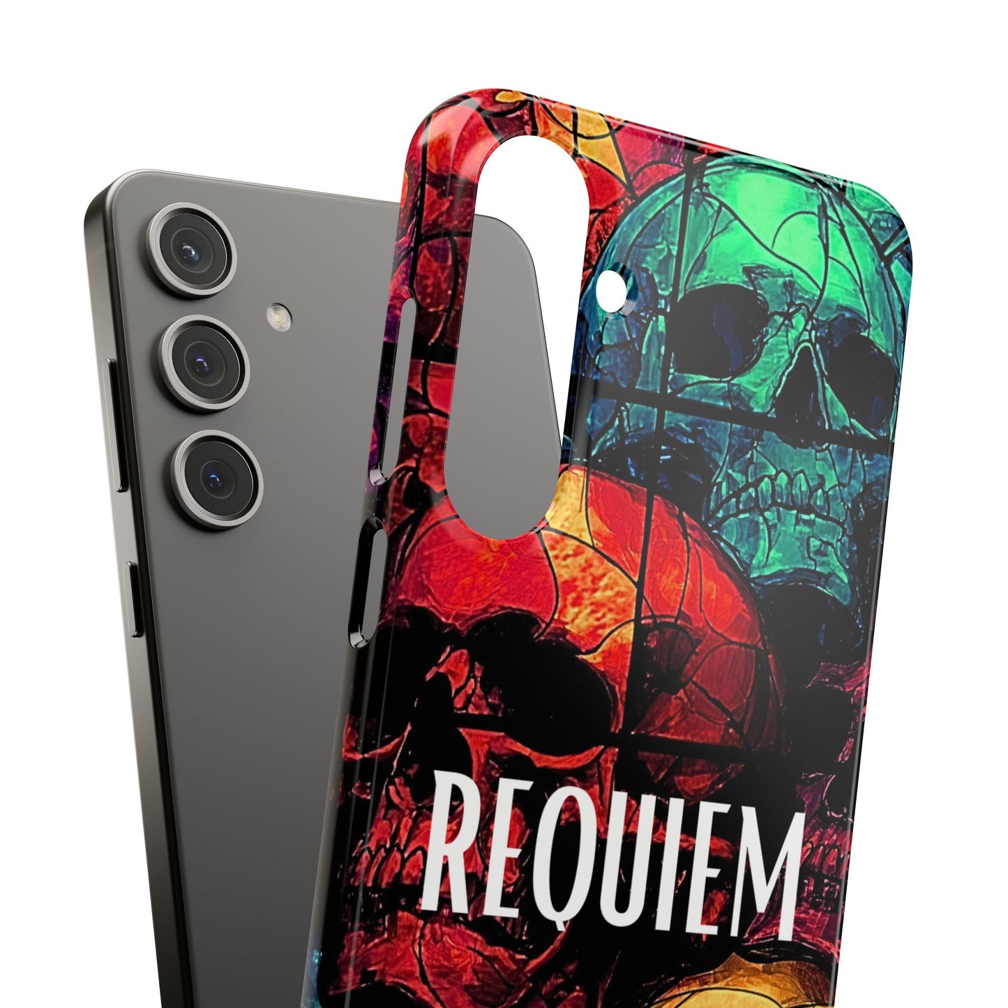 Halloween Custom Requiem Skull Snap Case Phone Cover for iPhone and Samsung