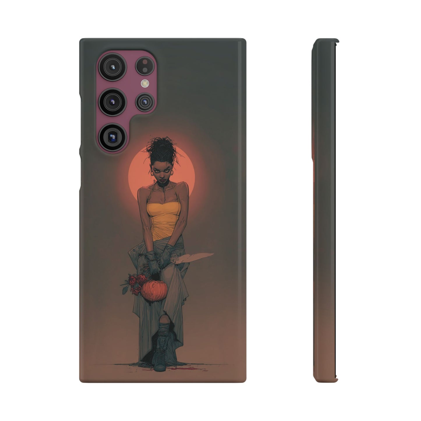 Creepy Vampire Girl Snap Case, Halloween Style iPhone Samsung Cover, Spooky Gothic Phone Accessories, Scary Horror Character Device