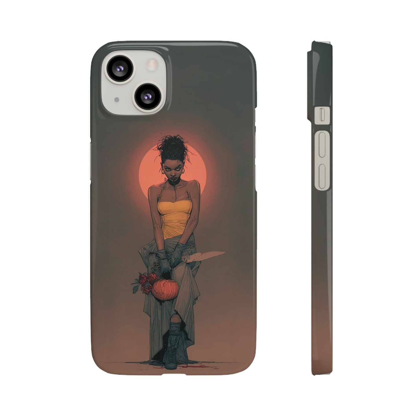 Creepy Vampire Girl Snap Case, Halloween Style iPhone Samsung Cover, Spooky Gothic Phone Accessories, Scary Horror Character Device