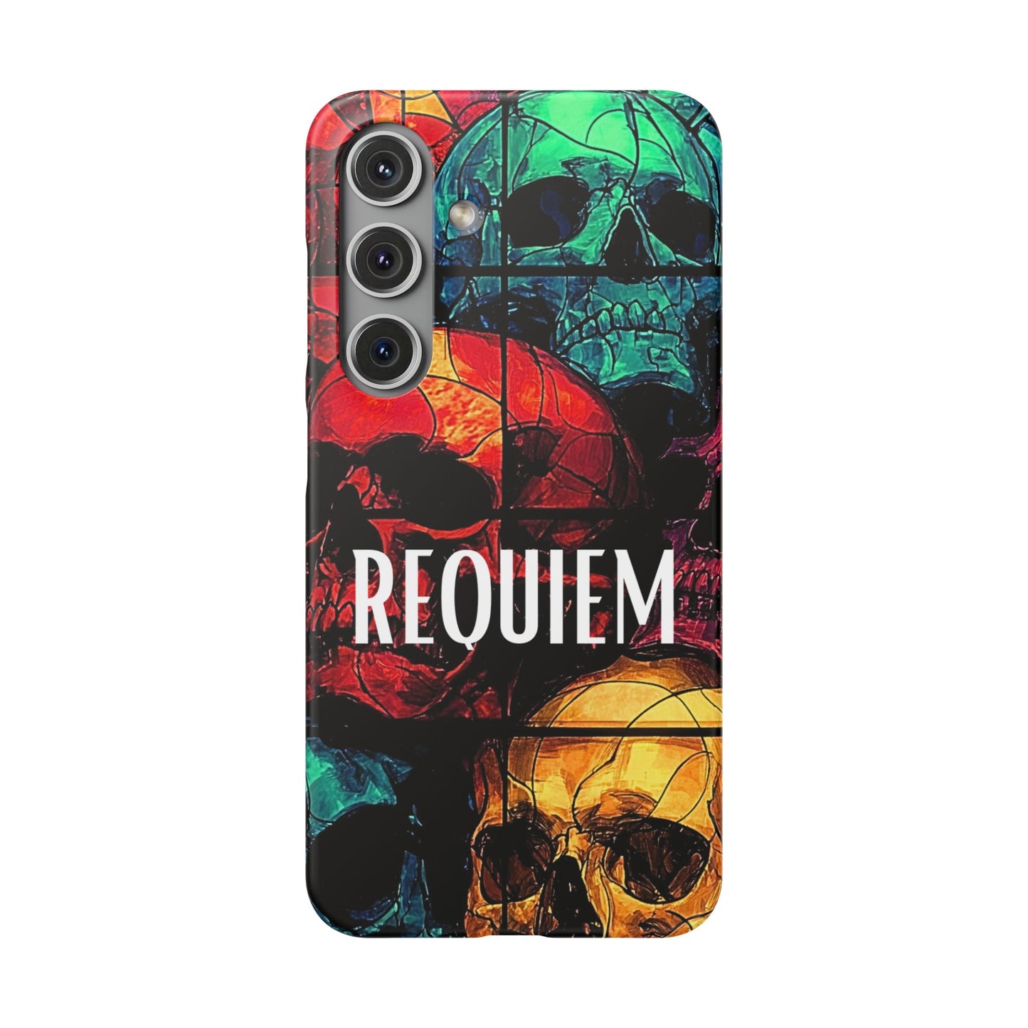 Halloween Custom Requiem Skull Snap Case Phone Cover for iPhone and Samsung