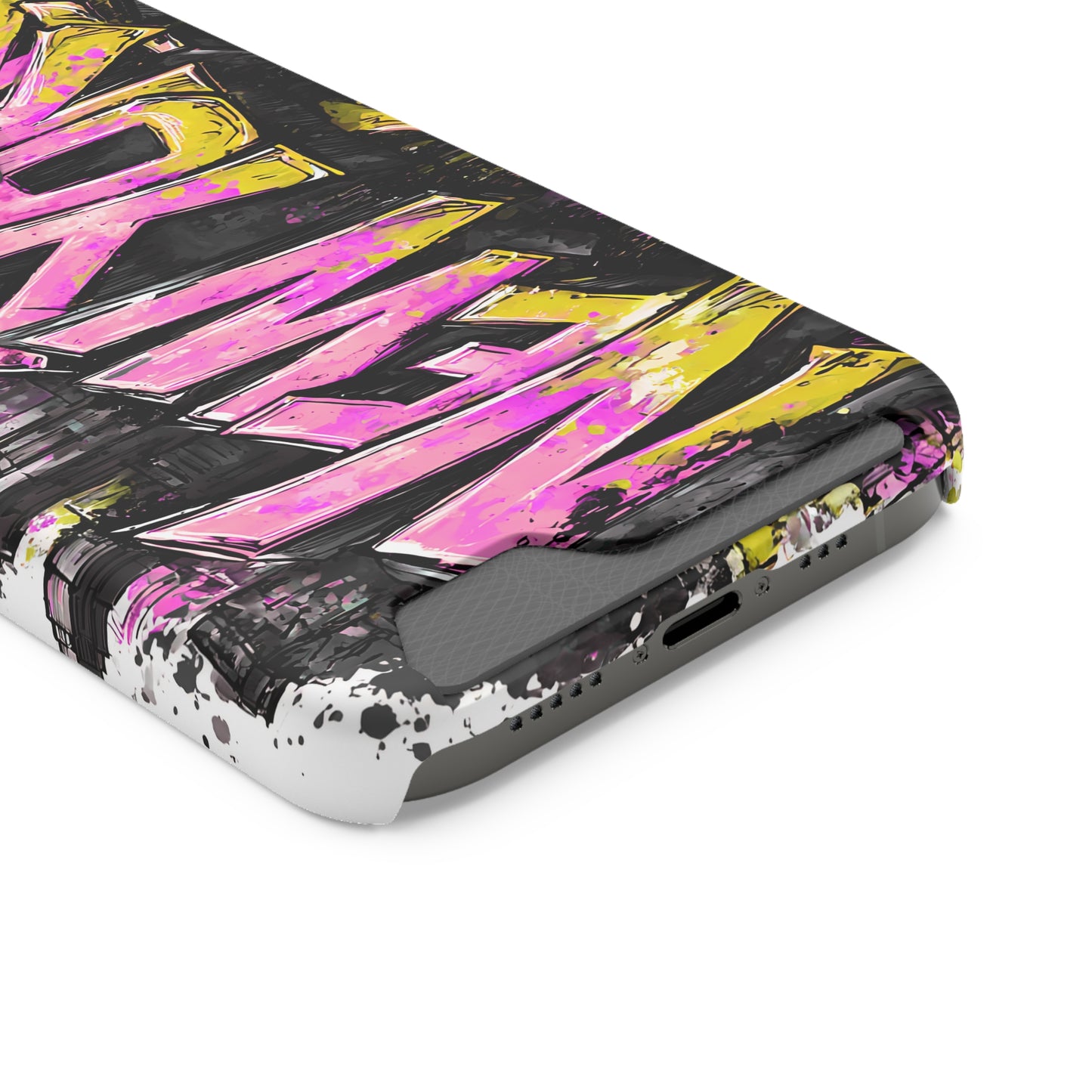 Urban Graffiti Phone Case with Card Holder, NY Street Art Phone Protection, Trendy Accessory, Gifts for City Lovers, Unique Tech Gift