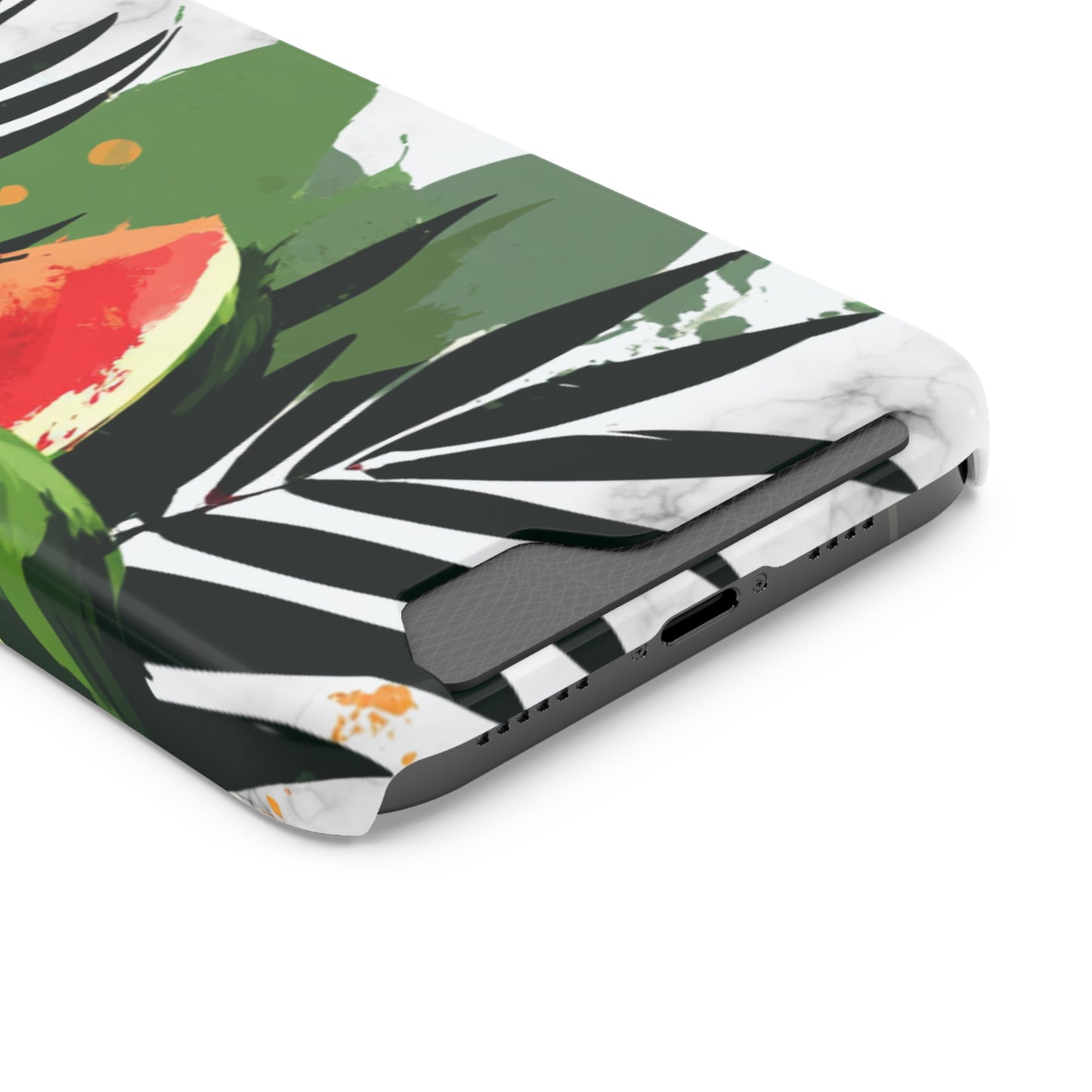 Tropical Phone Case with Card Holder, Floral Smartphone Cover, Summery Accessory, Gift for Beach Lovers, Vacation Essentials