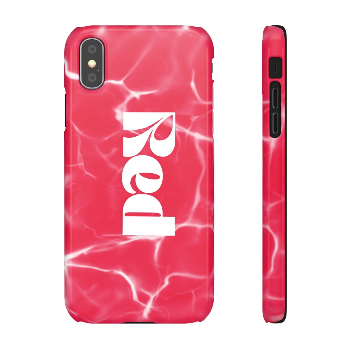 Vibrant Red Snap Case for iPhone, Trendy Phone Cover, Gift for Her, Summer Accessory, Stylish Tech Protection