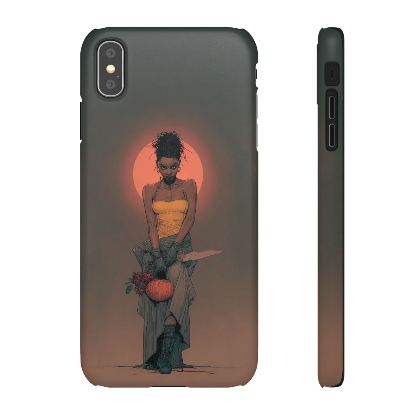 Creepy Vampire Girl Snap Case, Halloween Style iPhone Samsung Cover, Spooky Gothic Phone Accessories, Scary Horror Character Device