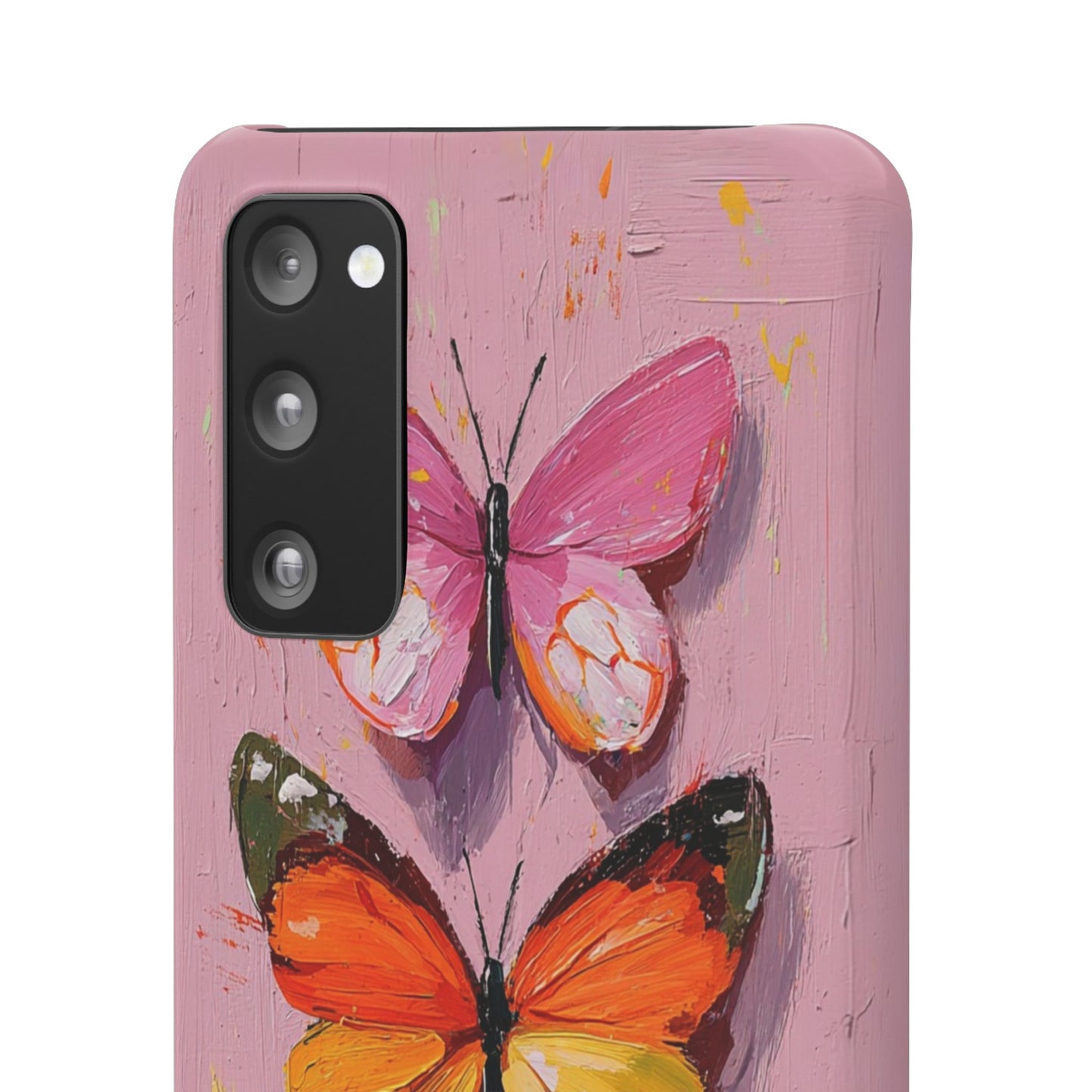 Pink Butterfly Snap Case Cover For iPhone and Samsung