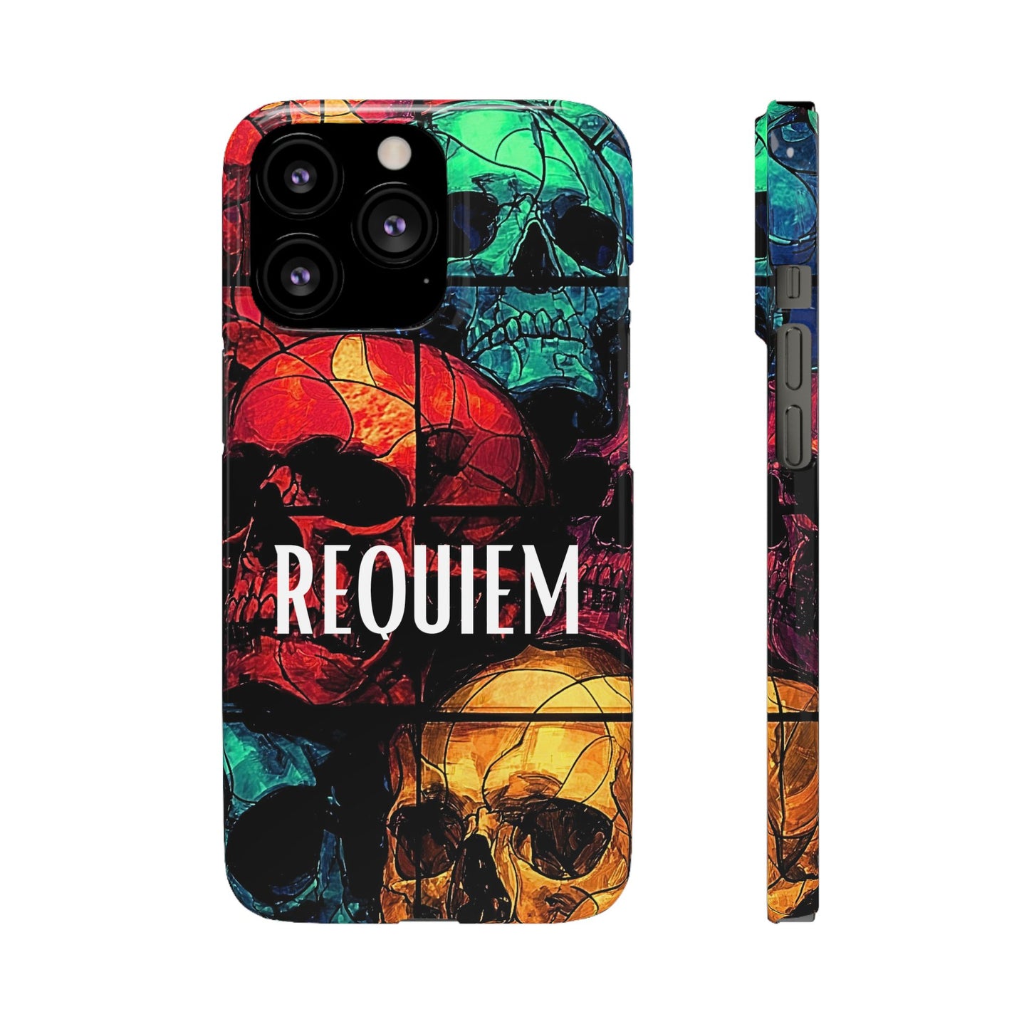 Halloween Custom Requiem Skull Snap Case Phone Cover for iPhone and Samsung