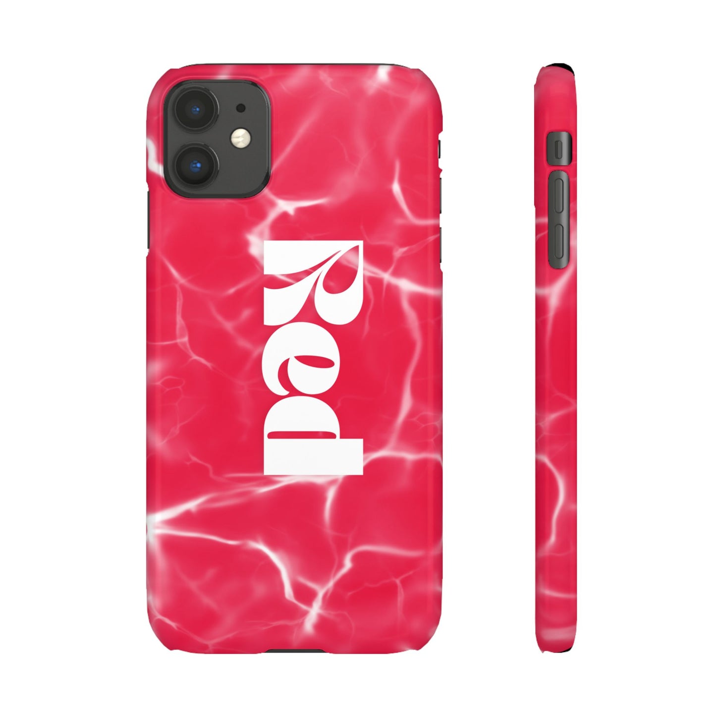 Vibrant Red Snap Case for iPhone, Trendy Phone Cover, Gift for Her, Summer Accessory, Stylish Tech Protection