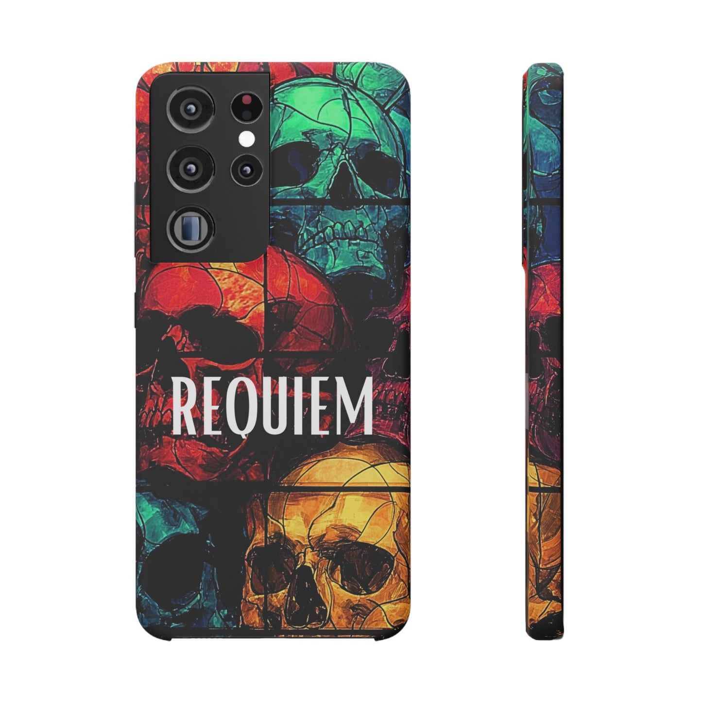 Halloween Custom Requiem Skull Snap Case Phone Cover for iPhone and Samsung