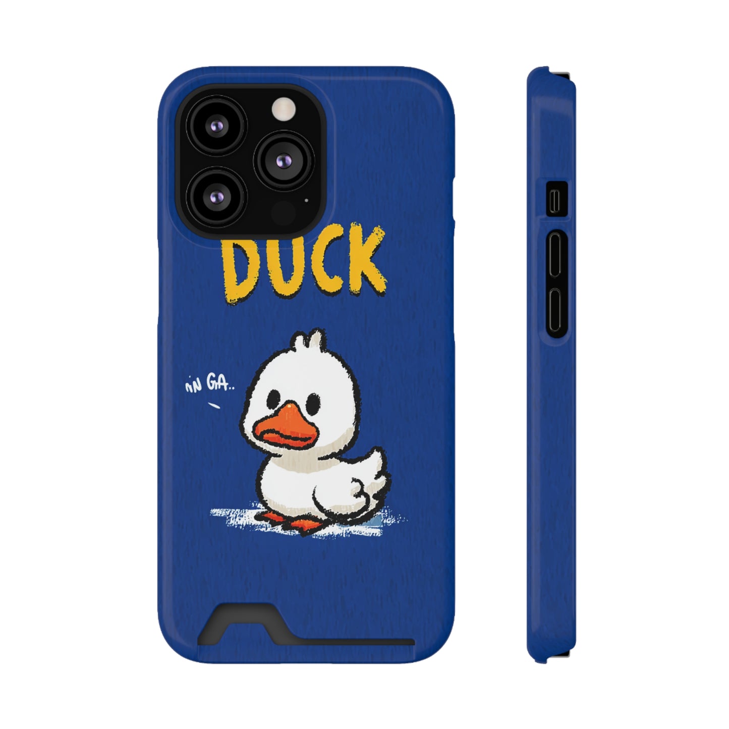 Cute Duck Phone Case with Card Holder | Stylish Cell Accessory for Animal Lovers, Gifts for Kids, Birthday, Everyday Use