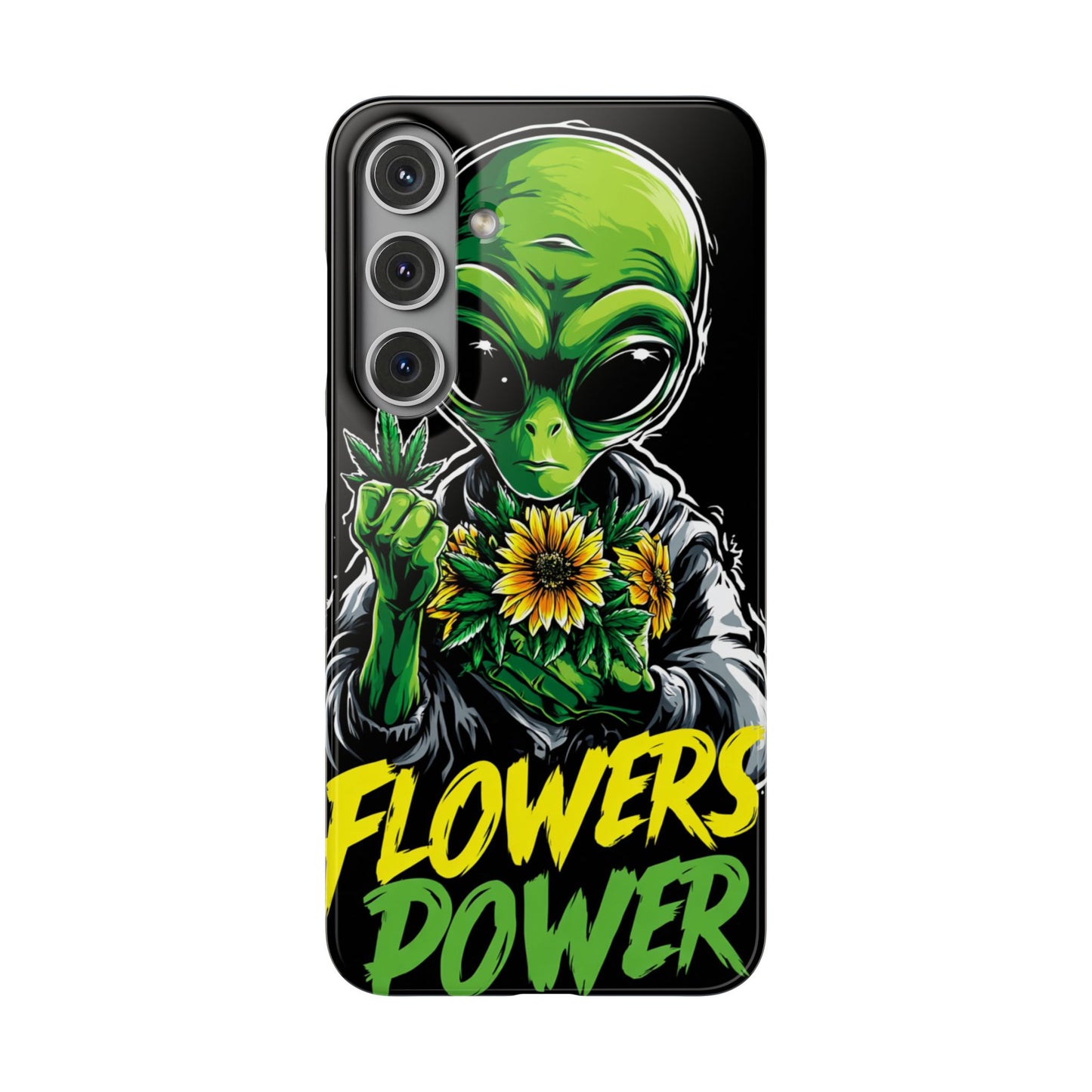 Alien Floral Snap Cases, Fun Phone Case, Gifts for Sci-Fi Lovers, Cute Alien Decor, Unique Tech Accessories
