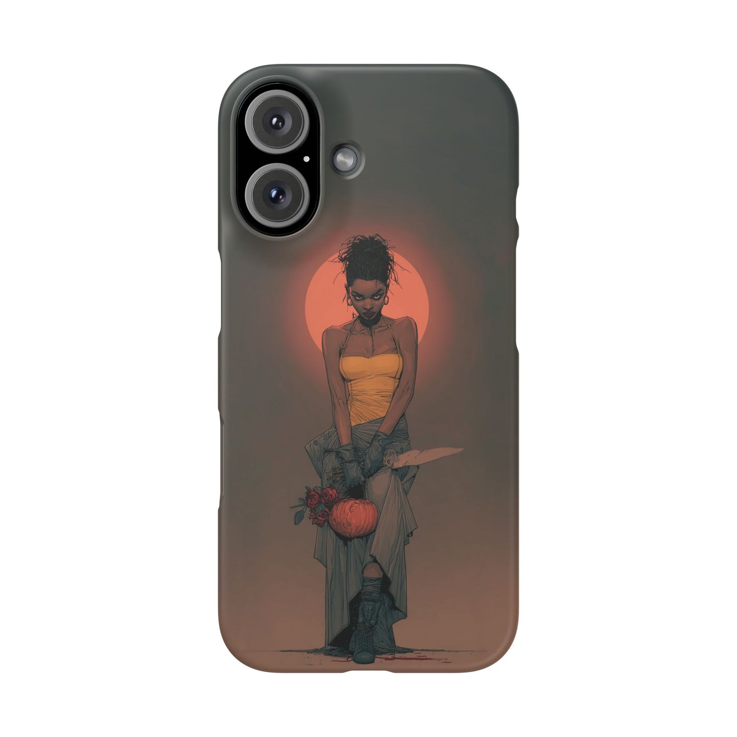 Creepy Vampire Girl Snap Case, Halloween Style iPhone Samsung Cover, Spooky Gothic Phone Accessories, Scary Horror Character Device