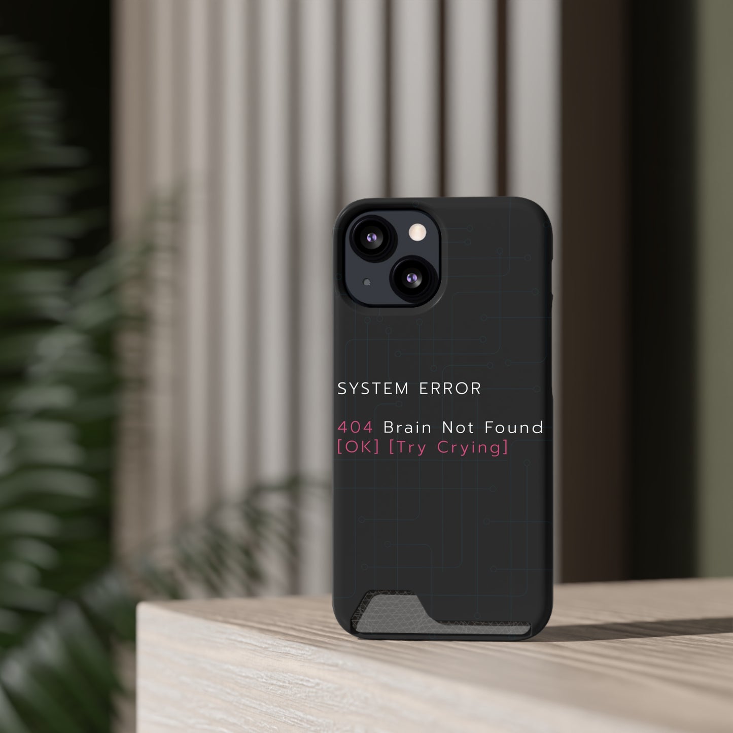Techy Phone Case with Card Holder, Trendy Gadget Accessory, Cool Gift for Tech Lovers, Phone Protection, Modern Design for Everyday Use