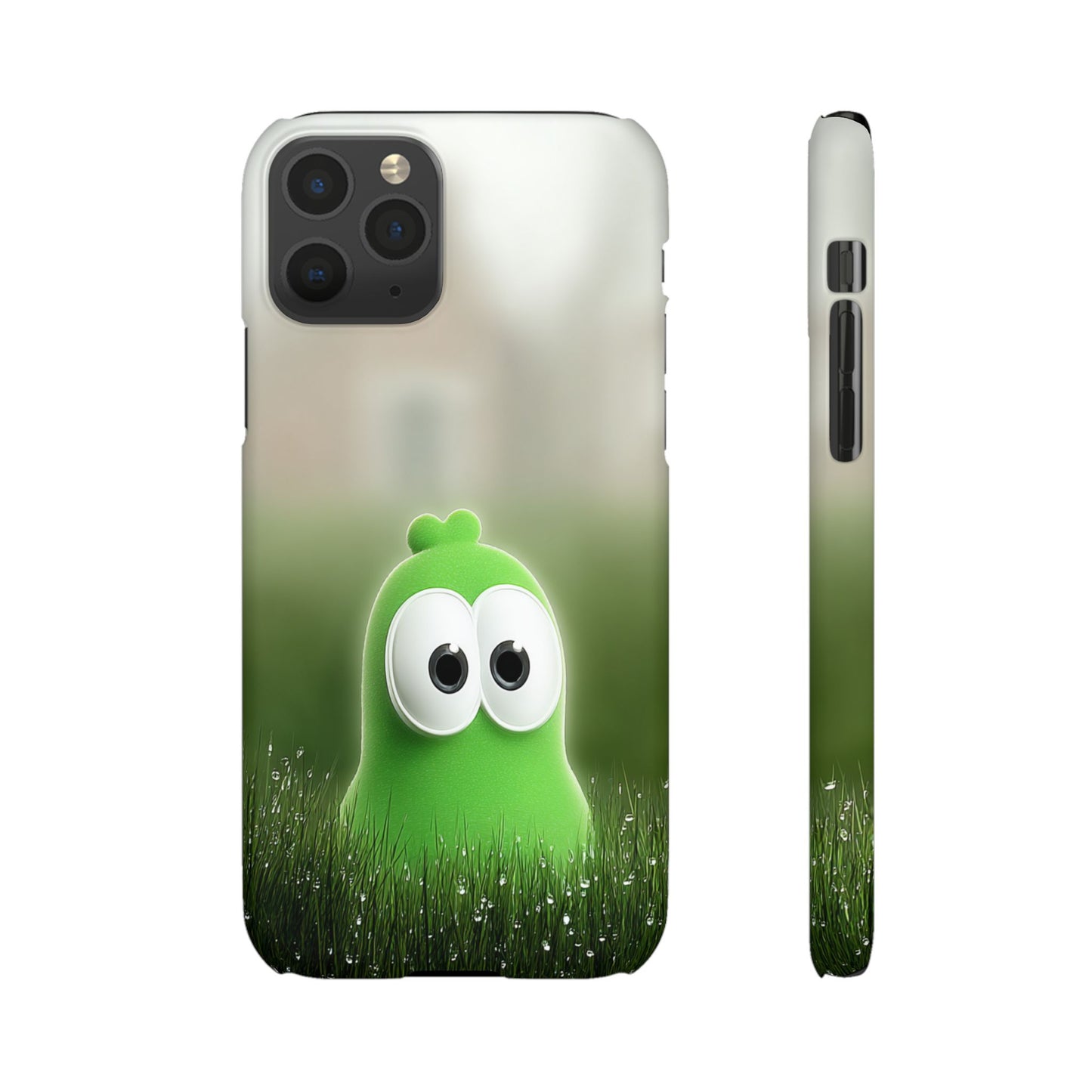 Cute Green Creature Phone Case, Snap Cases, Green Monster Phone Cover, Fun Phone Accessory, Playful Gift for Kids