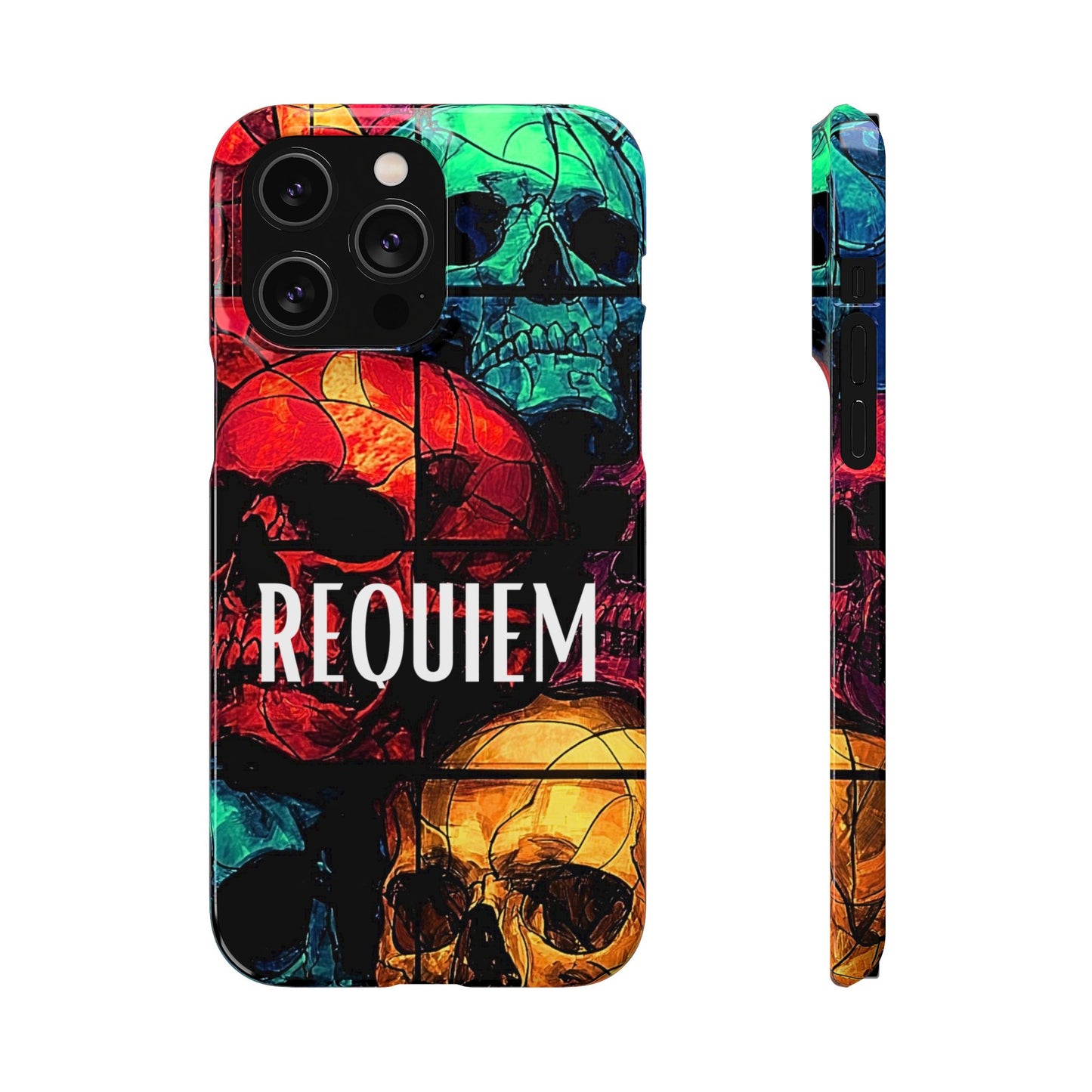 Halloween Custom Requiem Skull Snap Case Phone Cover for iPhone and Samsung