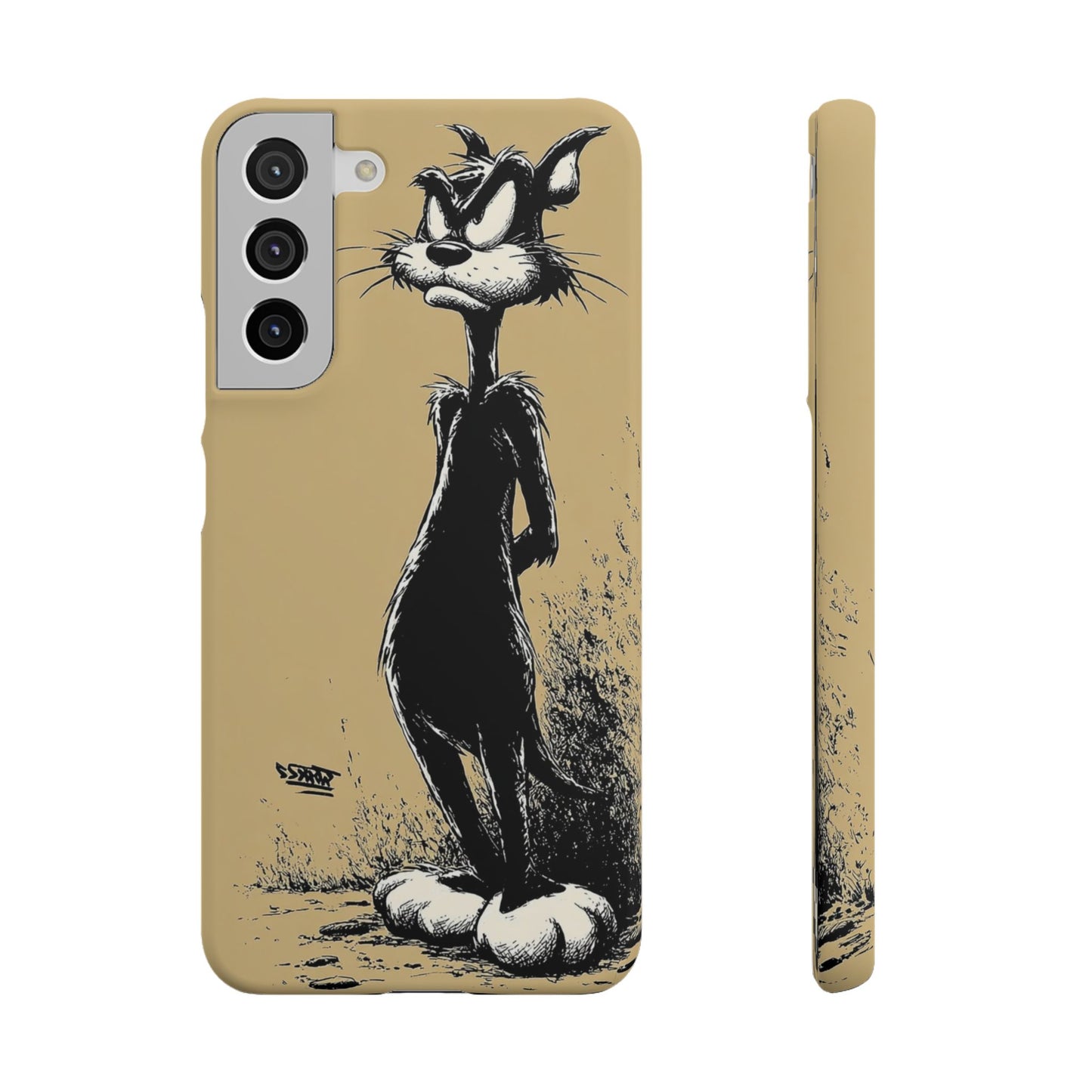 Whimsical Cartoon Snap Case, Fun Phone Cover, Unique Gift for Cat Lovers, Vibrant Art Case, Ideal for Birthdays