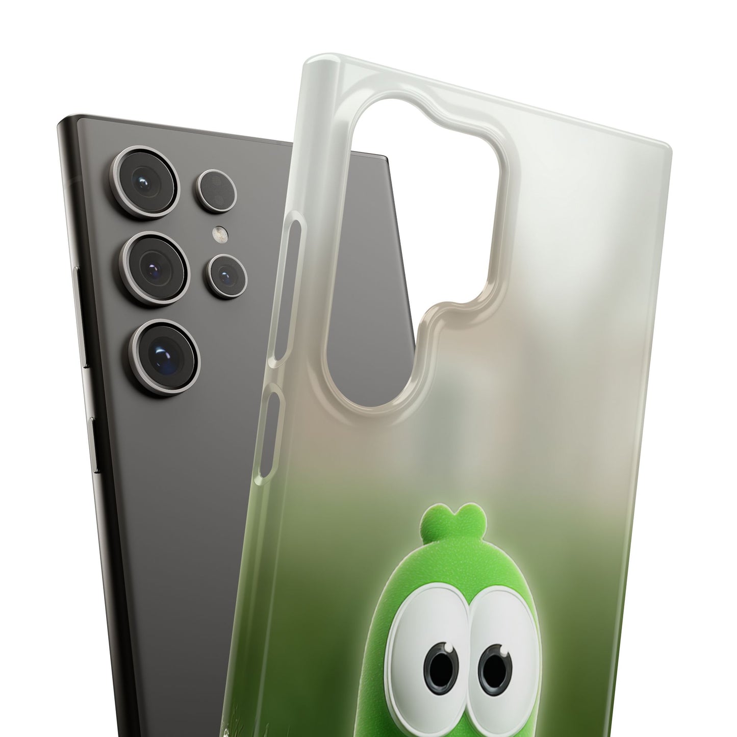 Cute Green Creature Phone Case, Snap Cases, Green Monster Phone Cover, Fun Phone Accessory, Playful Gift for Kids