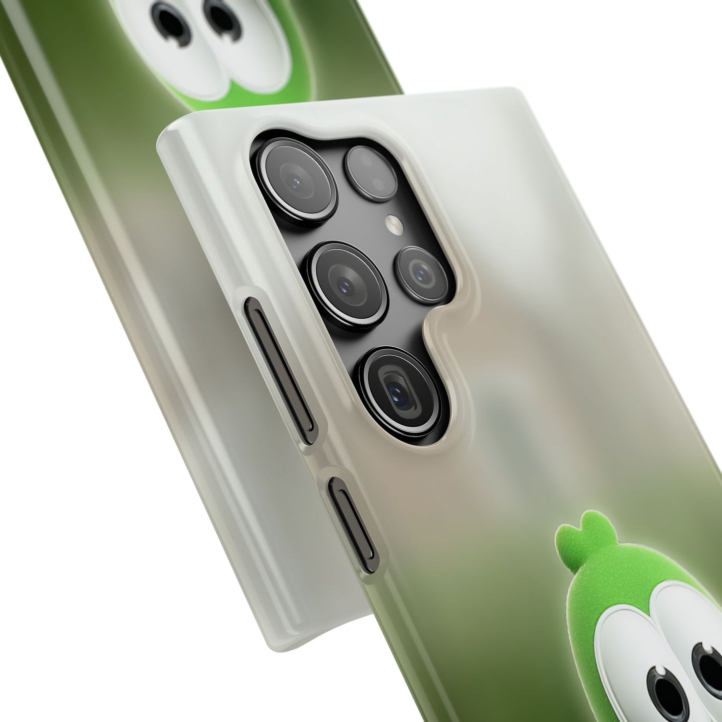 Cute Green Creature Phone Case, Snap Cases, Green Monster Phone Cover, Fun Phone Accessory, Playful Gift for Kids