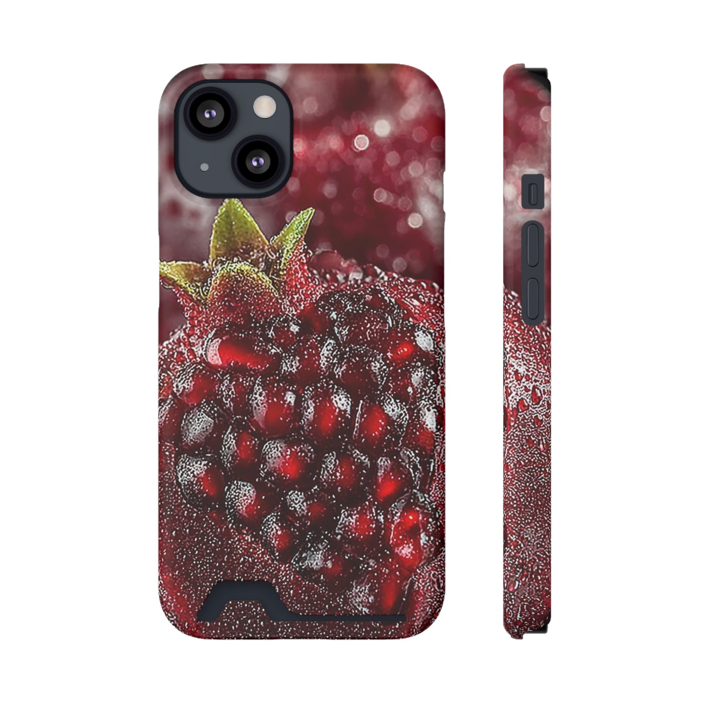 Pomegranate Phone Case with Card Holder, Durable Cover for Vegan Lovers, Fun Gift for Fruit Enthusiasts, Cute Accessory for Everyday Use