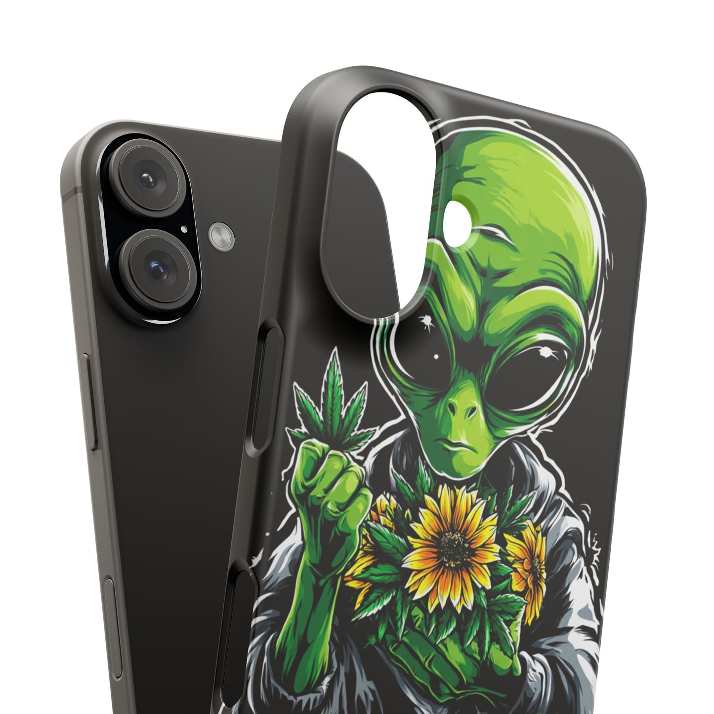 Alien Floral Snap Cases, Fun Phone Case, Gifts for Sci-Fi Lovers, Cute Alien Decor, Unique Tech Accessories