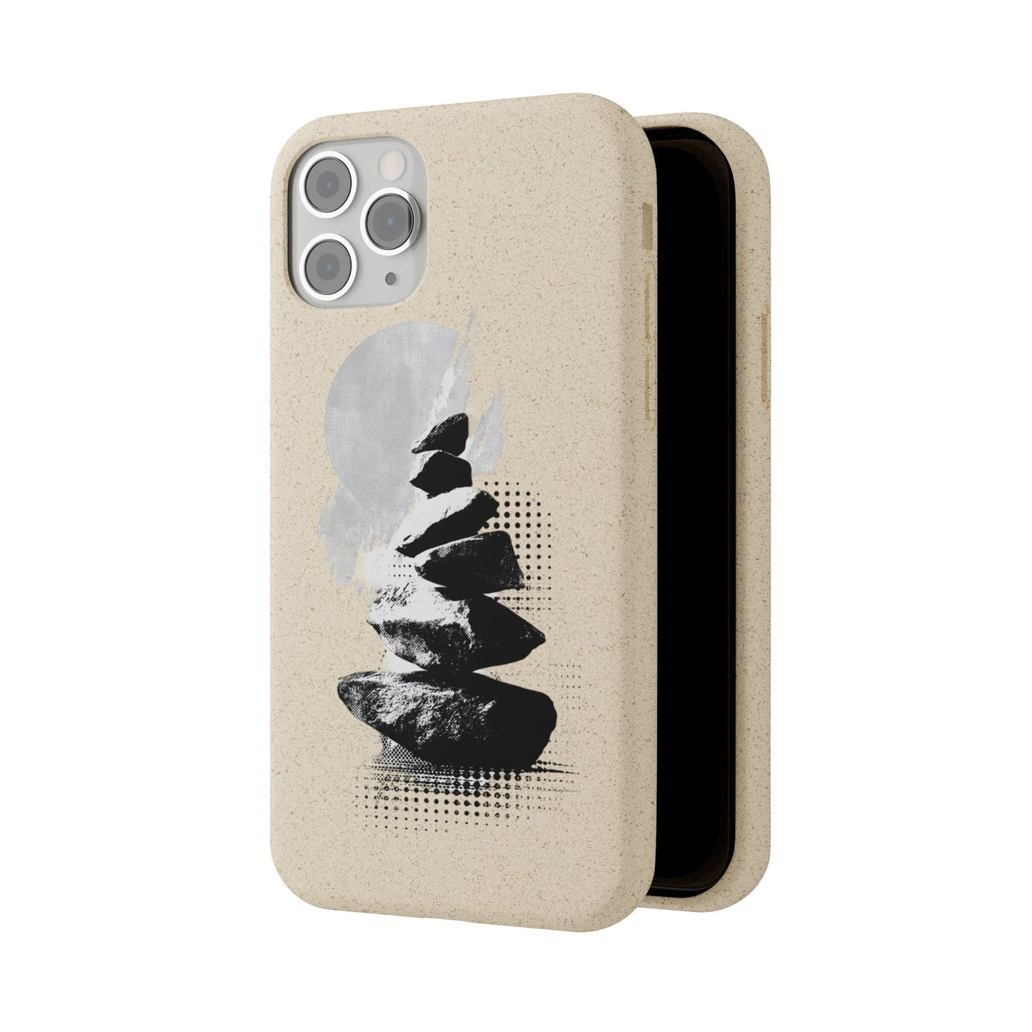 Biodegradable Plastic Free Phone Case Minimalistic Cairn Design Suitable For Iphones And Samsungs