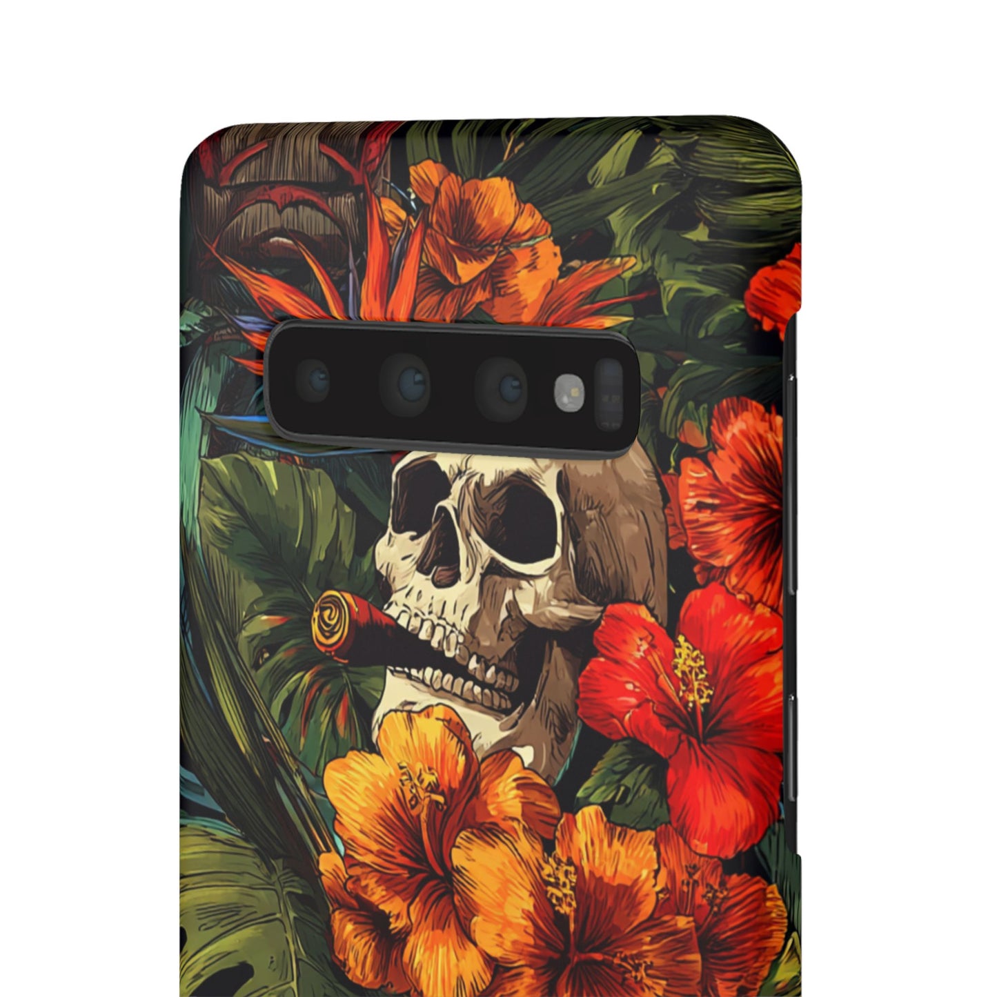 Tropical Skull Phone Case - Vibrant Floral Design, Skull Case for iPhone, Unique Tropical Art, Gift for Beach Lovers, Halloween Decor