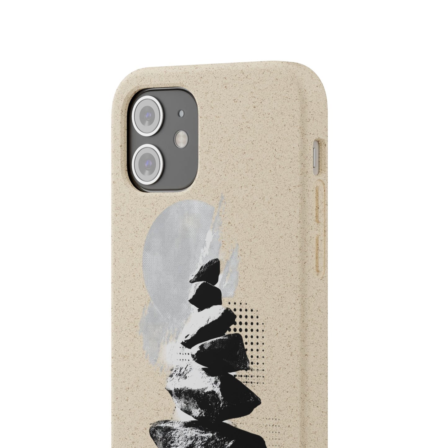 Biodegradable Plastic Free Phone Case Minimalistic Cairn Design Suitable For Iphones And Samsungs